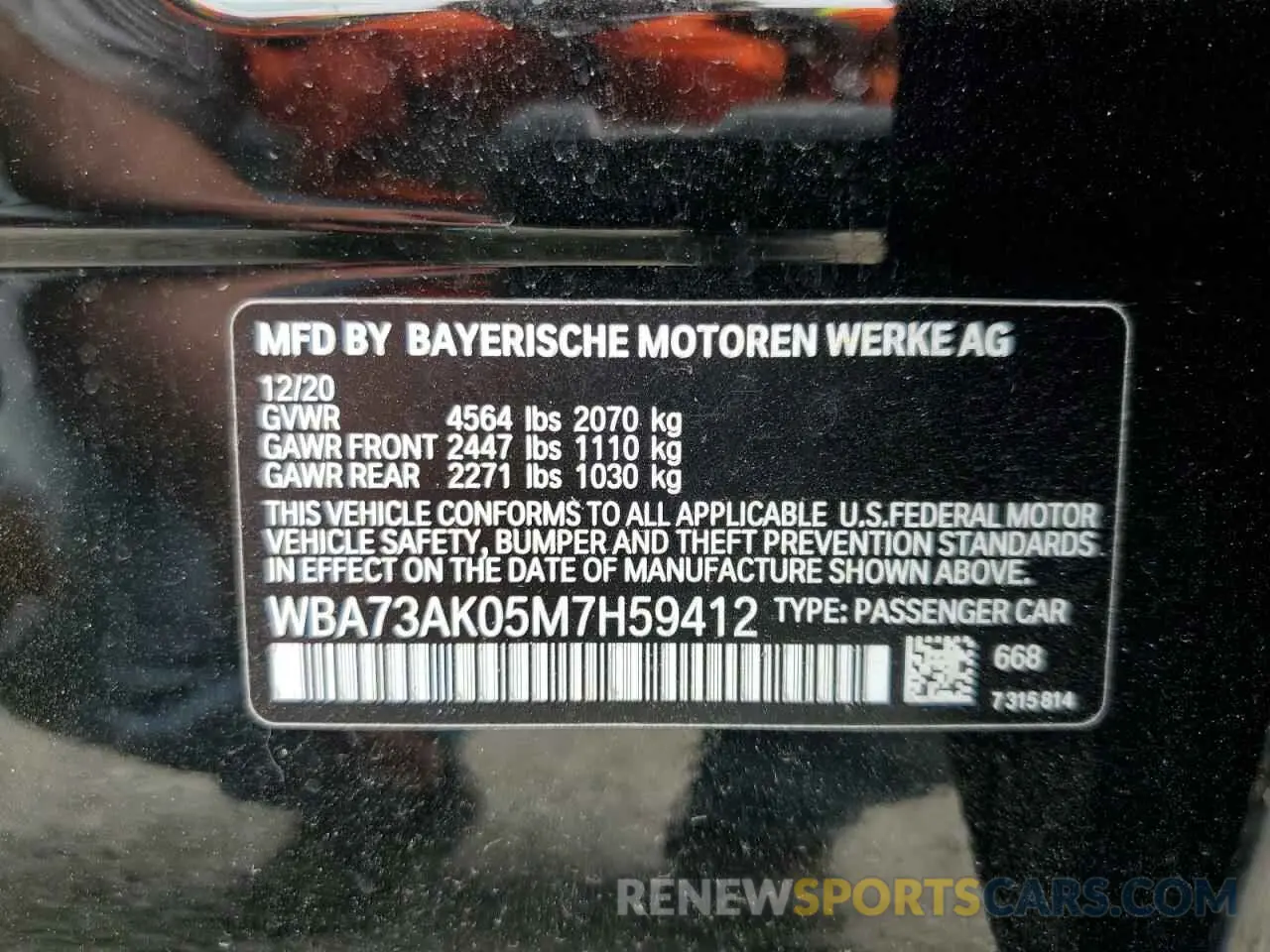 12 Photograph of a damaged car WBA73AK05M7H59412 BMW 2 SERIES 2021