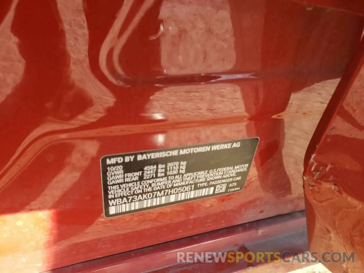 14 Photograph of a damaged car WBA73AK07M7H05061 BMW 2 SERIES 2021