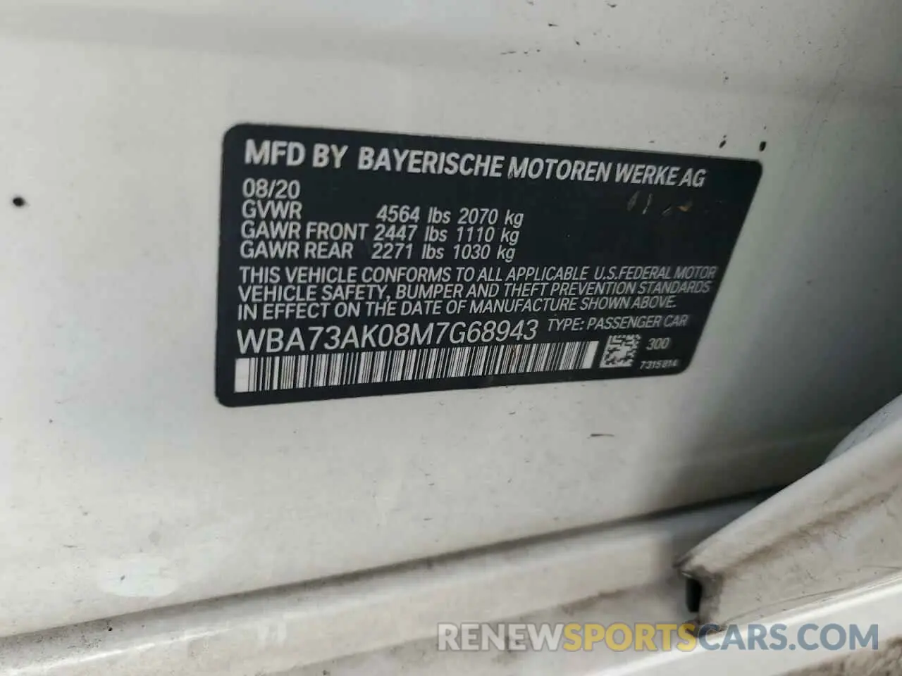 13 Photograph of a damaged car WBA73AK08M7G68943 BMW 2 SERIES 2021