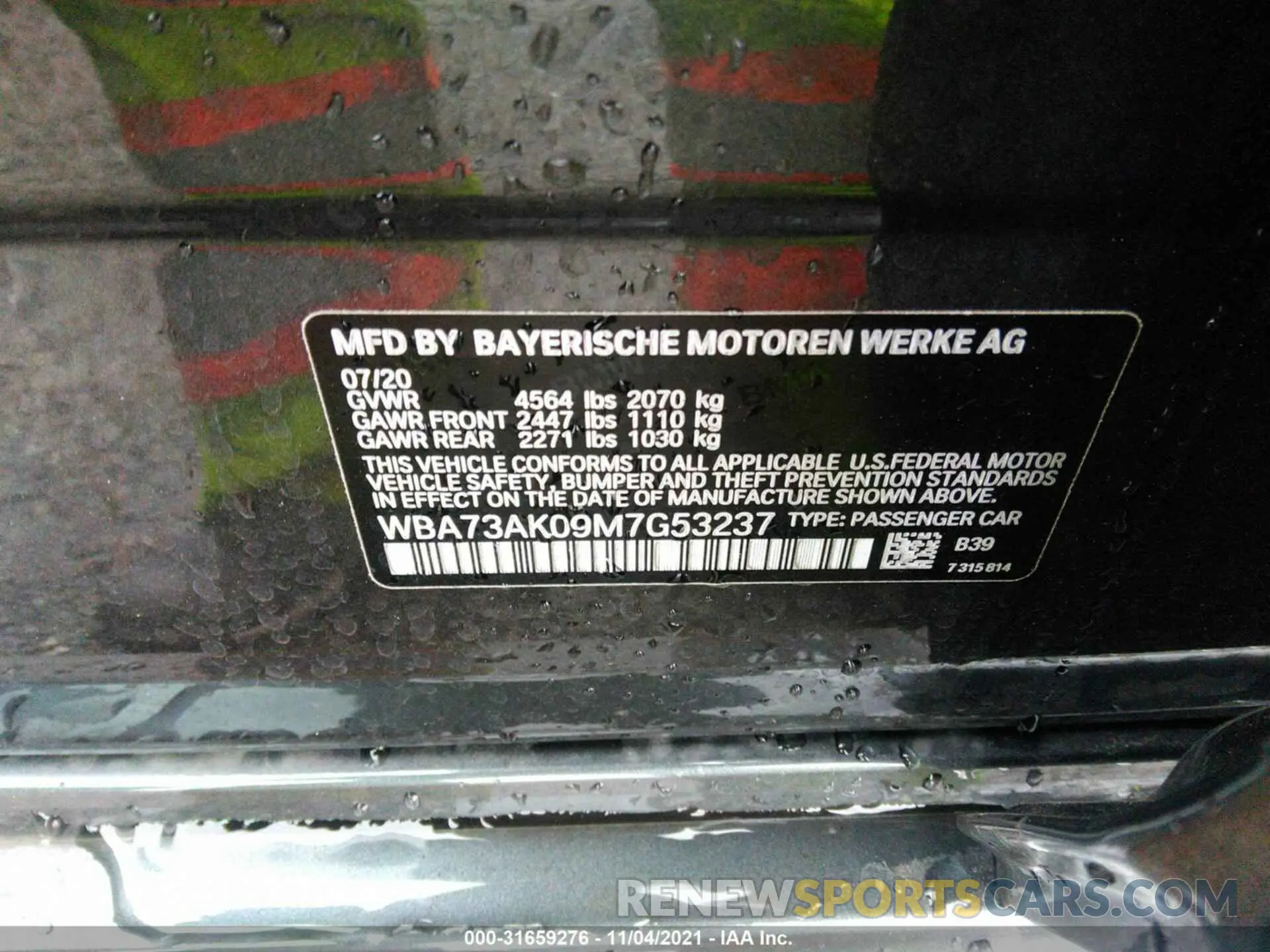 9 Фотография поврежденного автомобиля WBA73AK09M7G53237 BMW 2 SERIES 2021