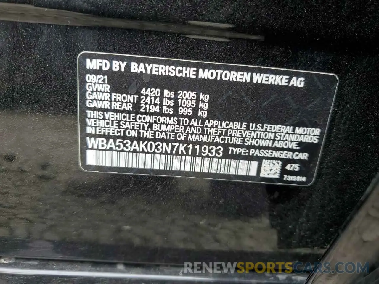 10 Фотография поврежденного автомобиля WBA53AK03N7K11933 BMW 2 SERIES 2022