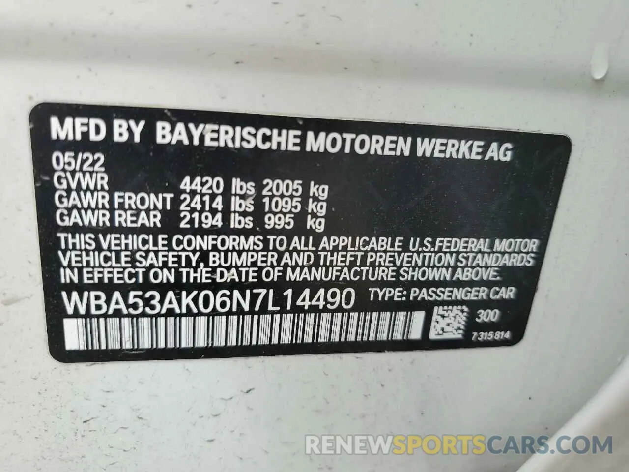 13 Фотография поврежденного автомобиля WBA53AK06N7L14490 BMW 2 SERIES 2022