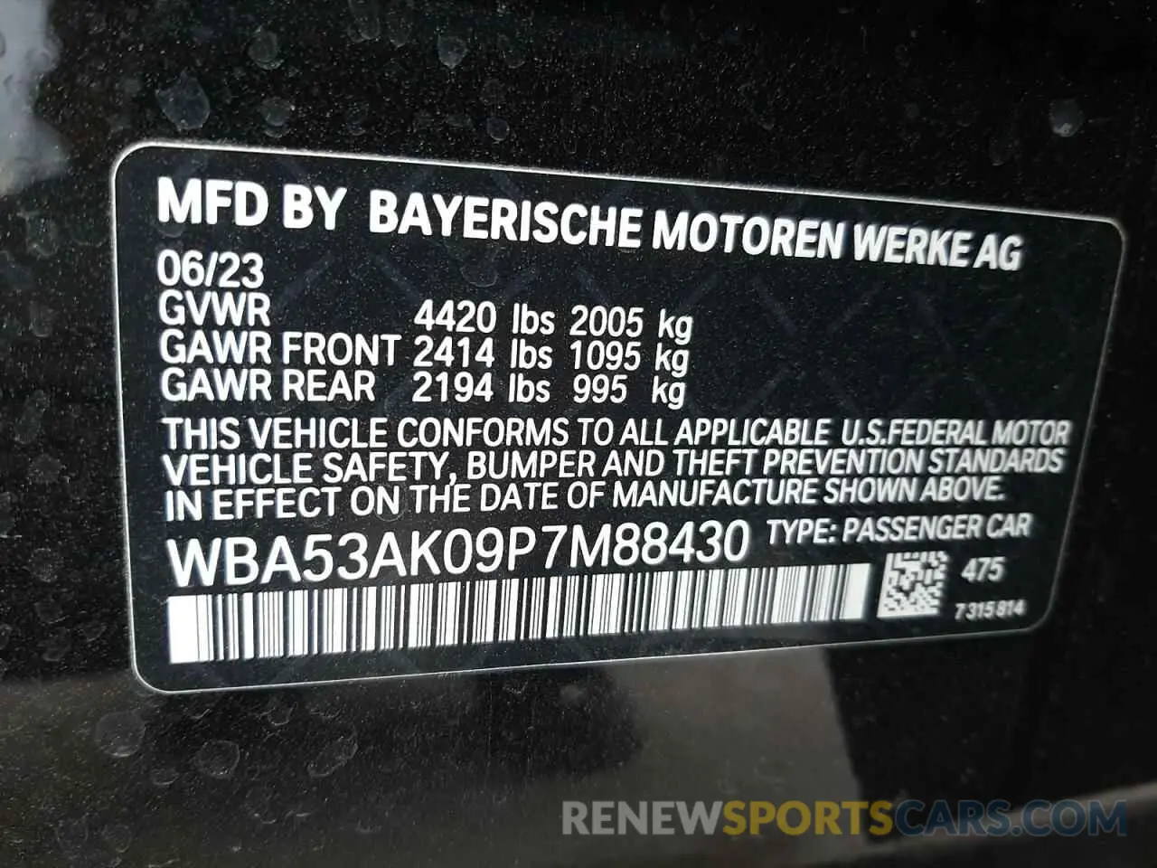 12 Фотография поврежденного автомобиля WBA53AK09P7M88430 BMW 2 SERIES 2023