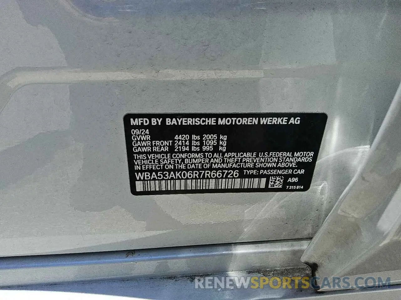 12 Фотография поврежденного автомобиля WBA53AK06R7R66726 BMW 2 SERIES 2024