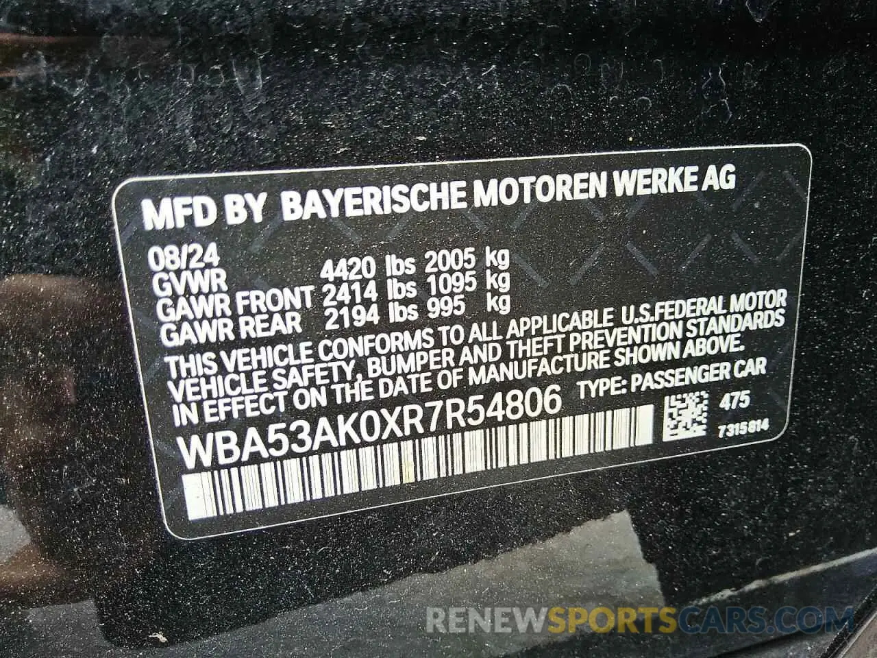 13 Фотография поврежденного автомобиля WBA53AK0XR7R54806 BMW 2 SERIES 2024