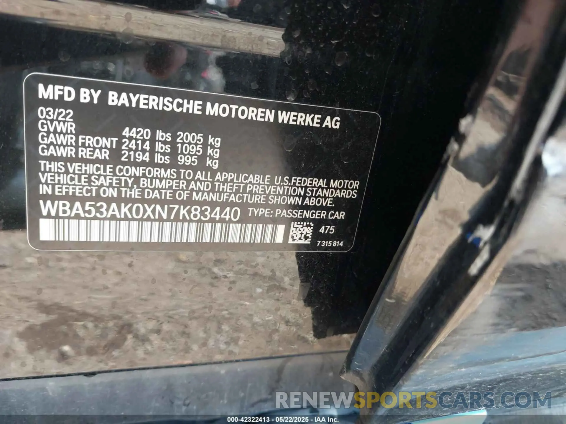 9 Фотография поврежденного автомобиля WBA53AK0XN7K83440 BMW 228 GRAN COUPE 2022