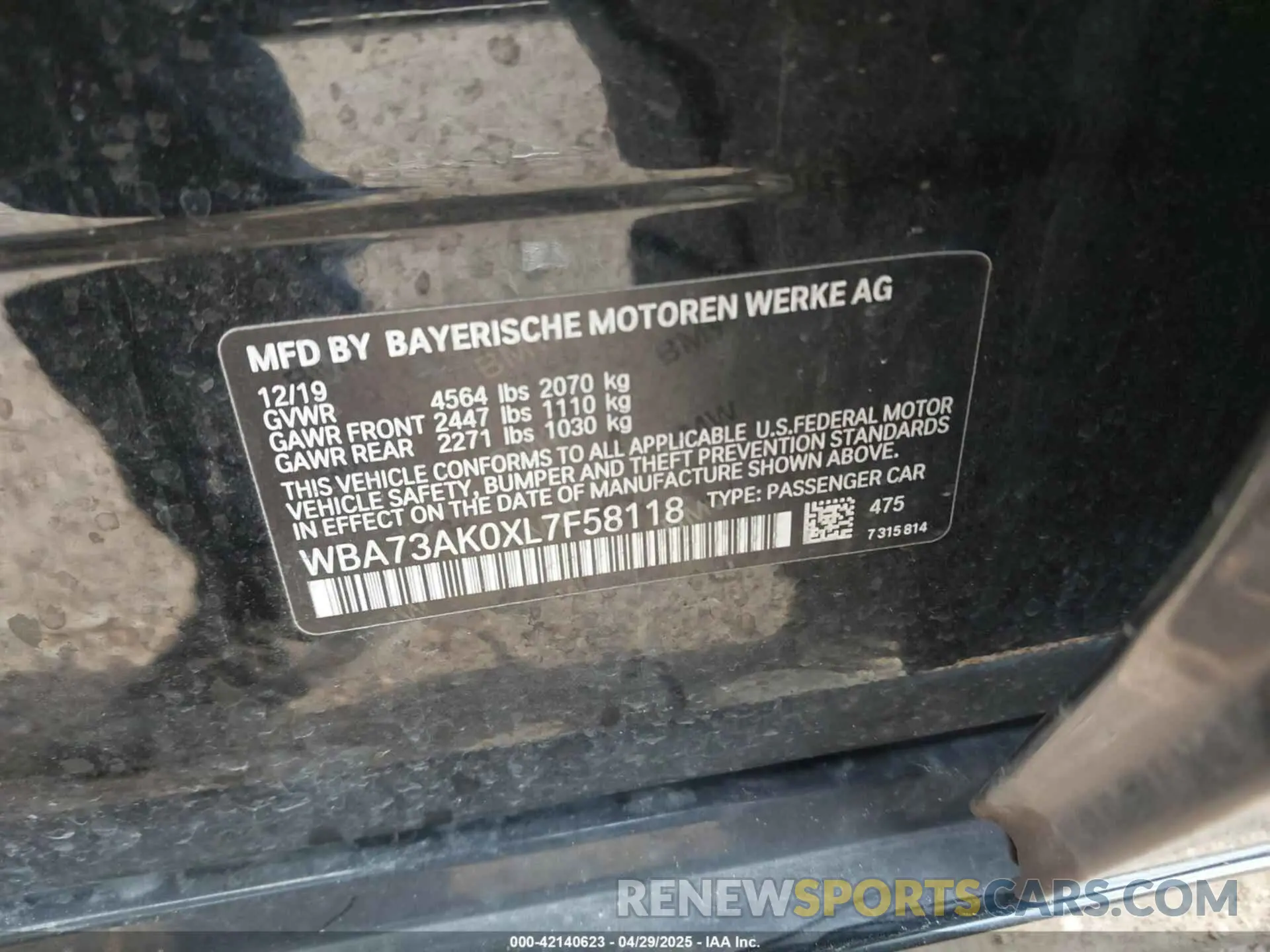 9 Фотография поврежденного автомобиля WBA73AK0XL7F58118 BMW 228I GRAN COUPE 2020