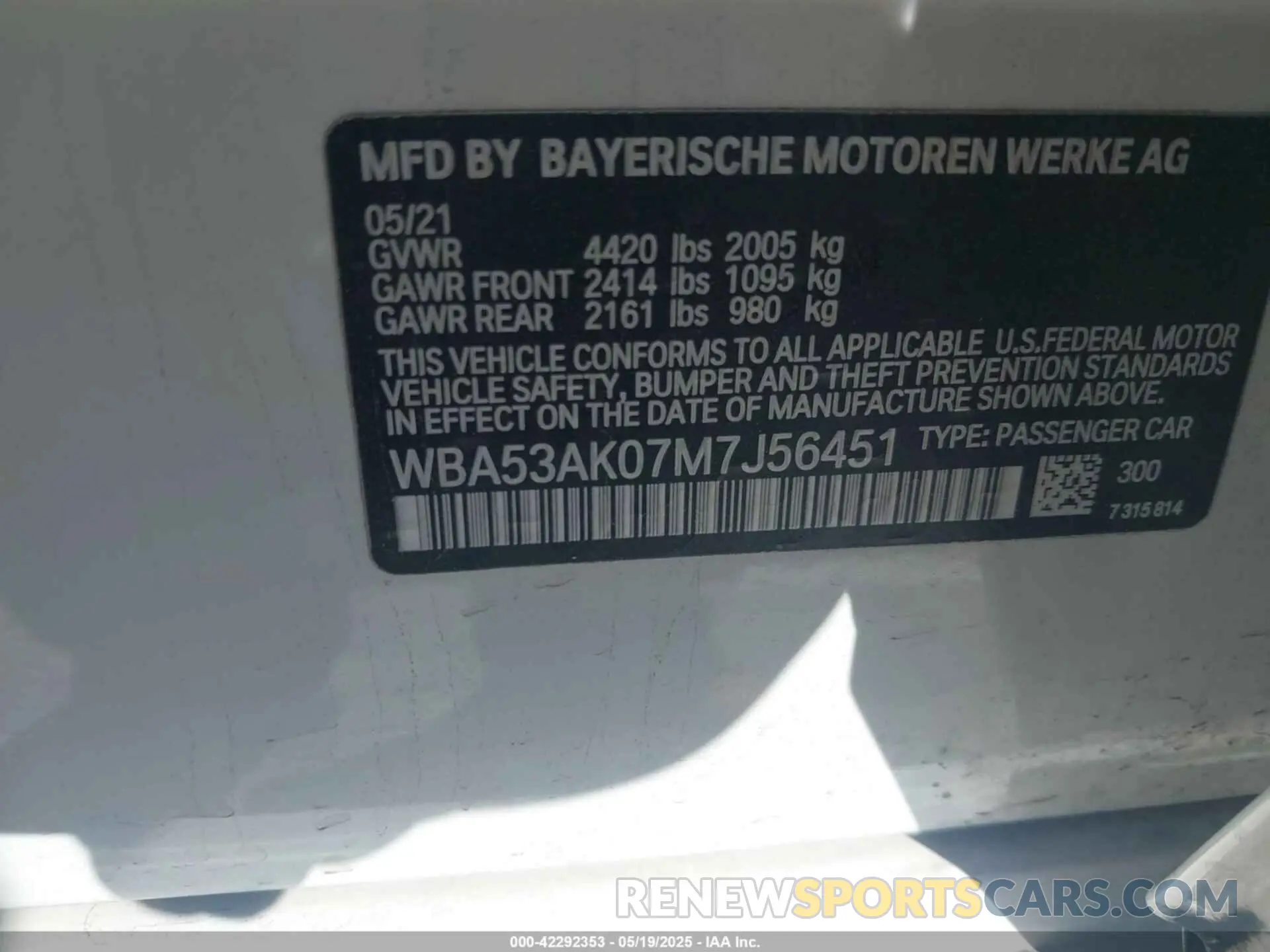 9 Фотография поврежденного автомобиля WBA53AK07M7J56451 BMW 228I GRAN COUPE 2021