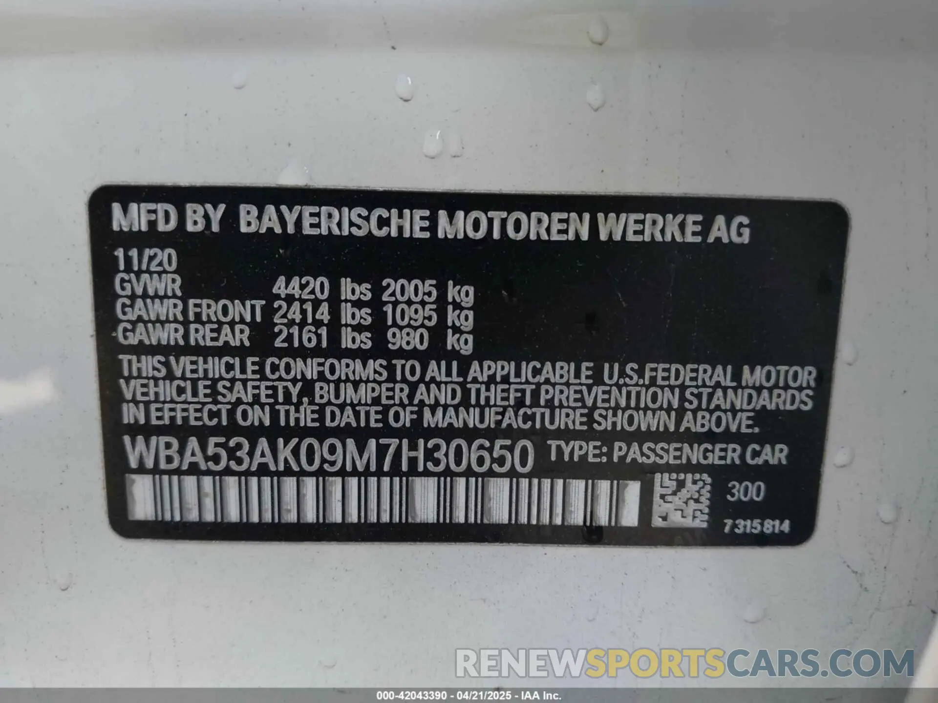 9 Фотография поврежденного автомобиля WBA53AK09M7H30650 BMW 228I GRAN COUPE 2021