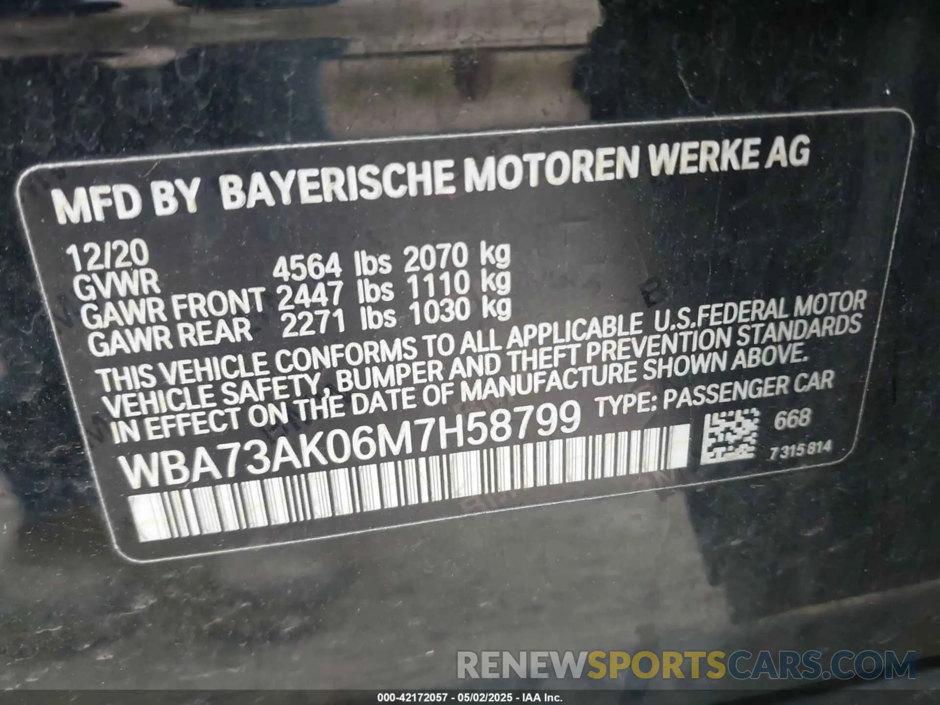 9 Фотография поврежденного автомобиля WBA73AK06M7H58799 BMW 228I GRAN COUPE 2021