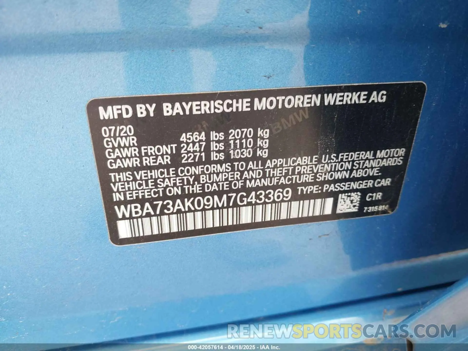 9 Фотография поврежденного автомобиля WBA73AK09M7G43369 BMW 228I GRAN COUPE 2021