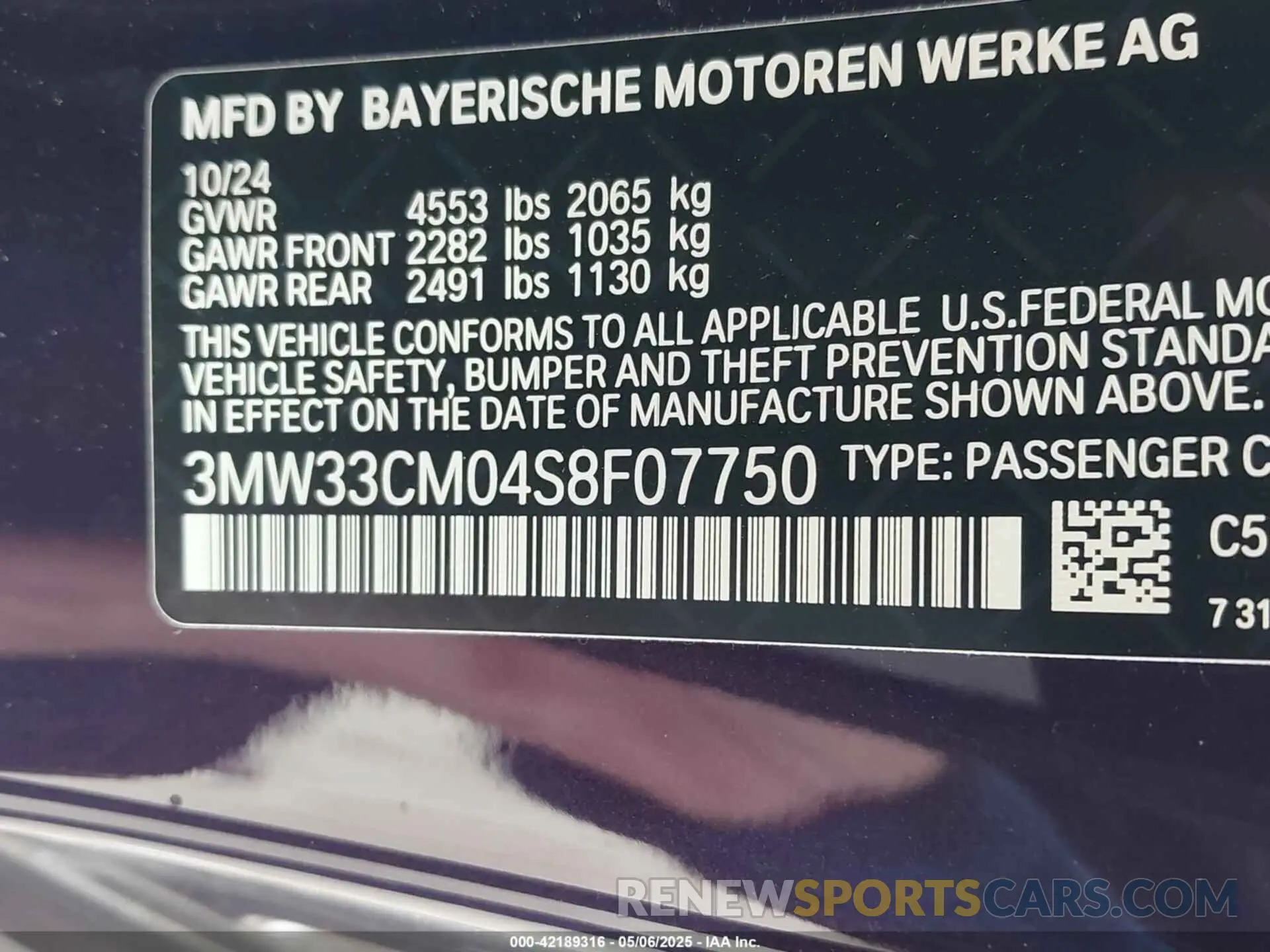 9 Photograph of a damaged car 3MW33CM04S8F07750 BMW 230 2025