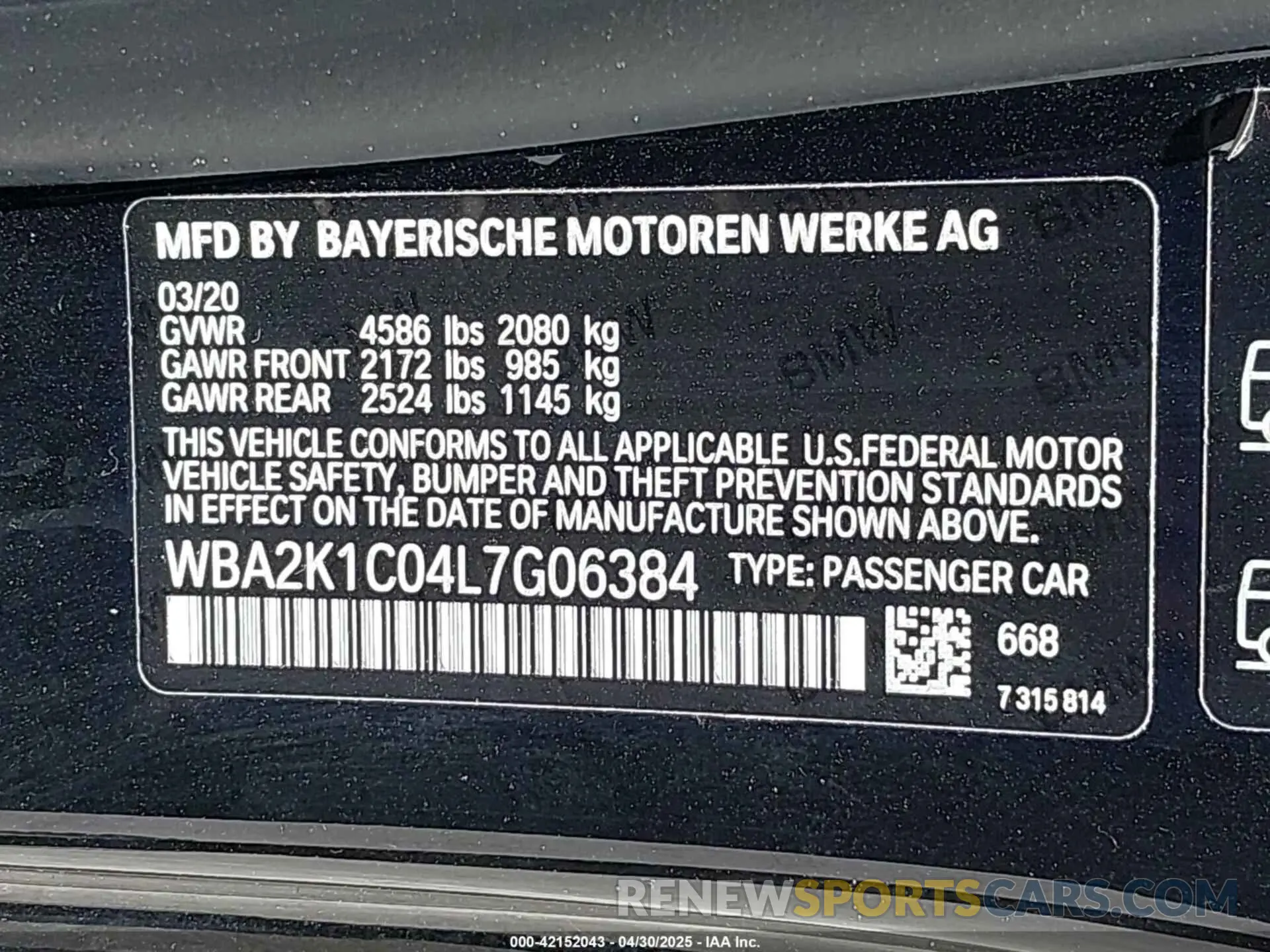 9 Photograph of a damaged car WBA2K1C04L7G06384 BMW 230I 2020