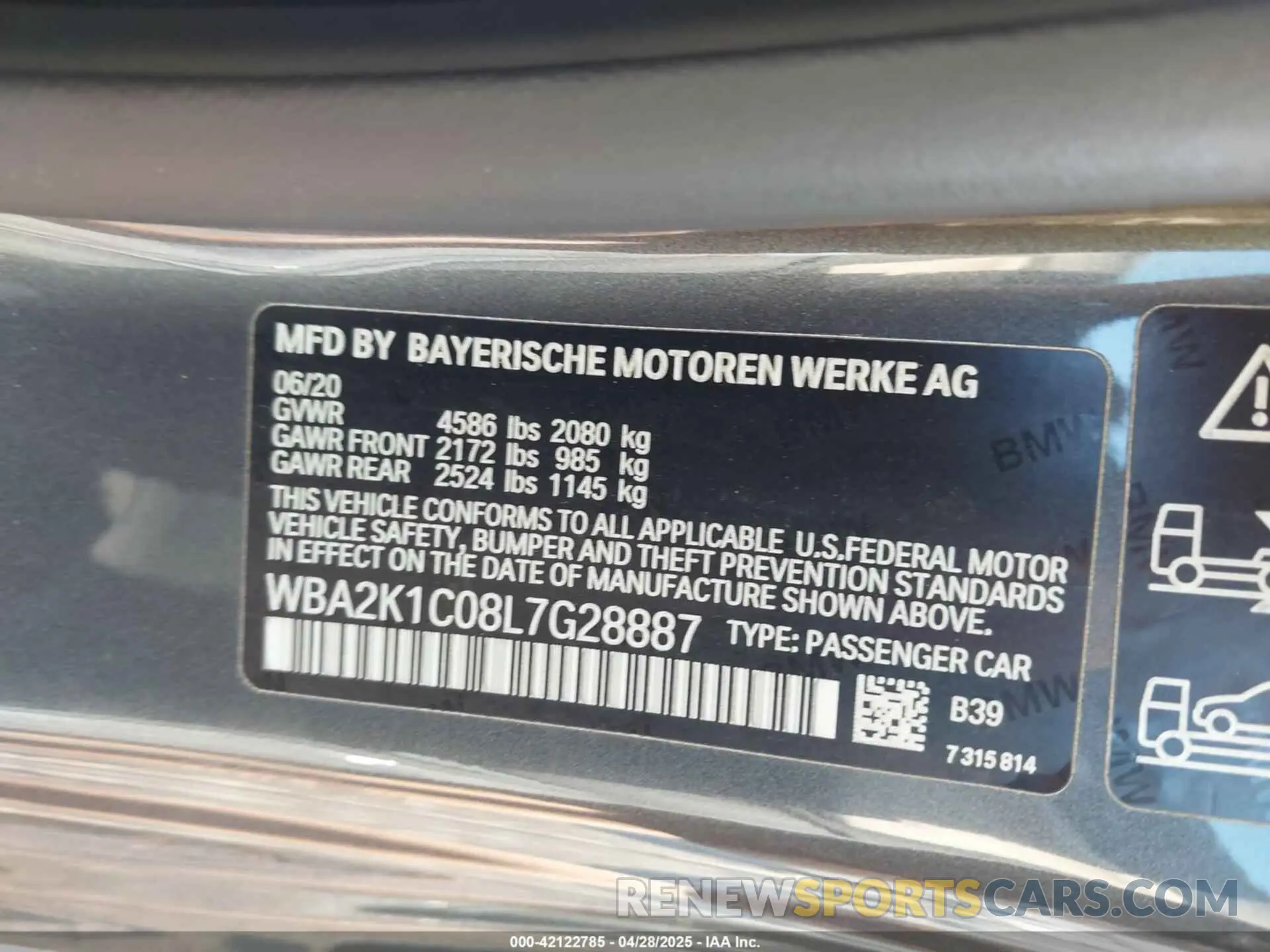 9 Photograph of a damaged car WBA2K1C08L7G28887 BMW 230I 2020