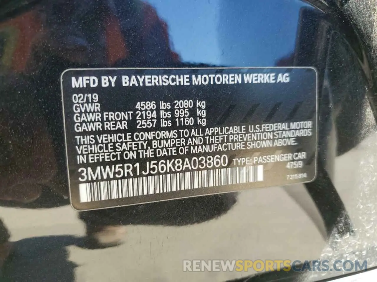 12 Фотография поврежденного автомобиля 3MW5R1J56K8A03860 BMW 3 SERIES 2019