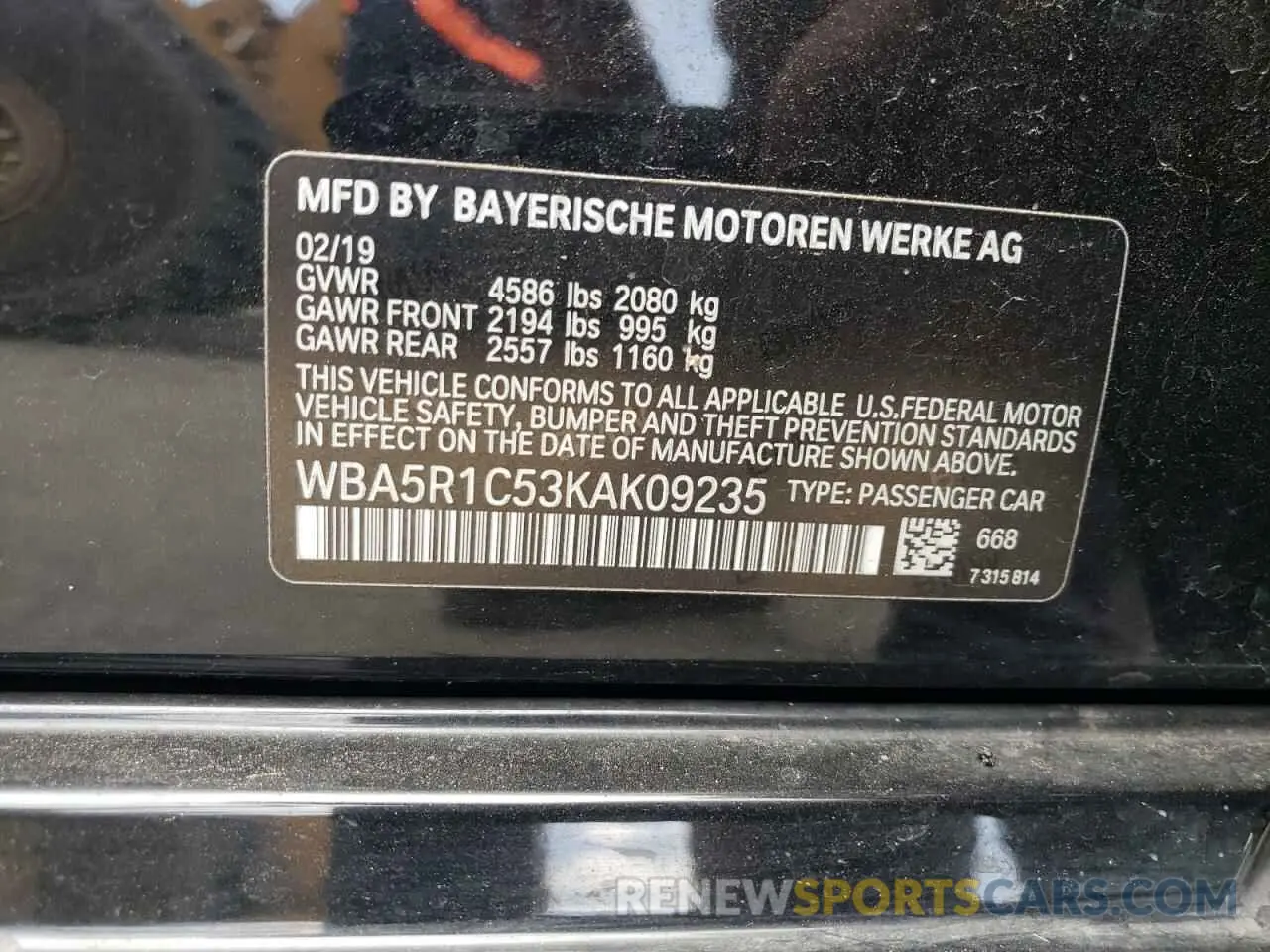 12 Фотография поврежденного автомобиля WBA5R1C53KAK09235 BMW 3 SERIES 2019
