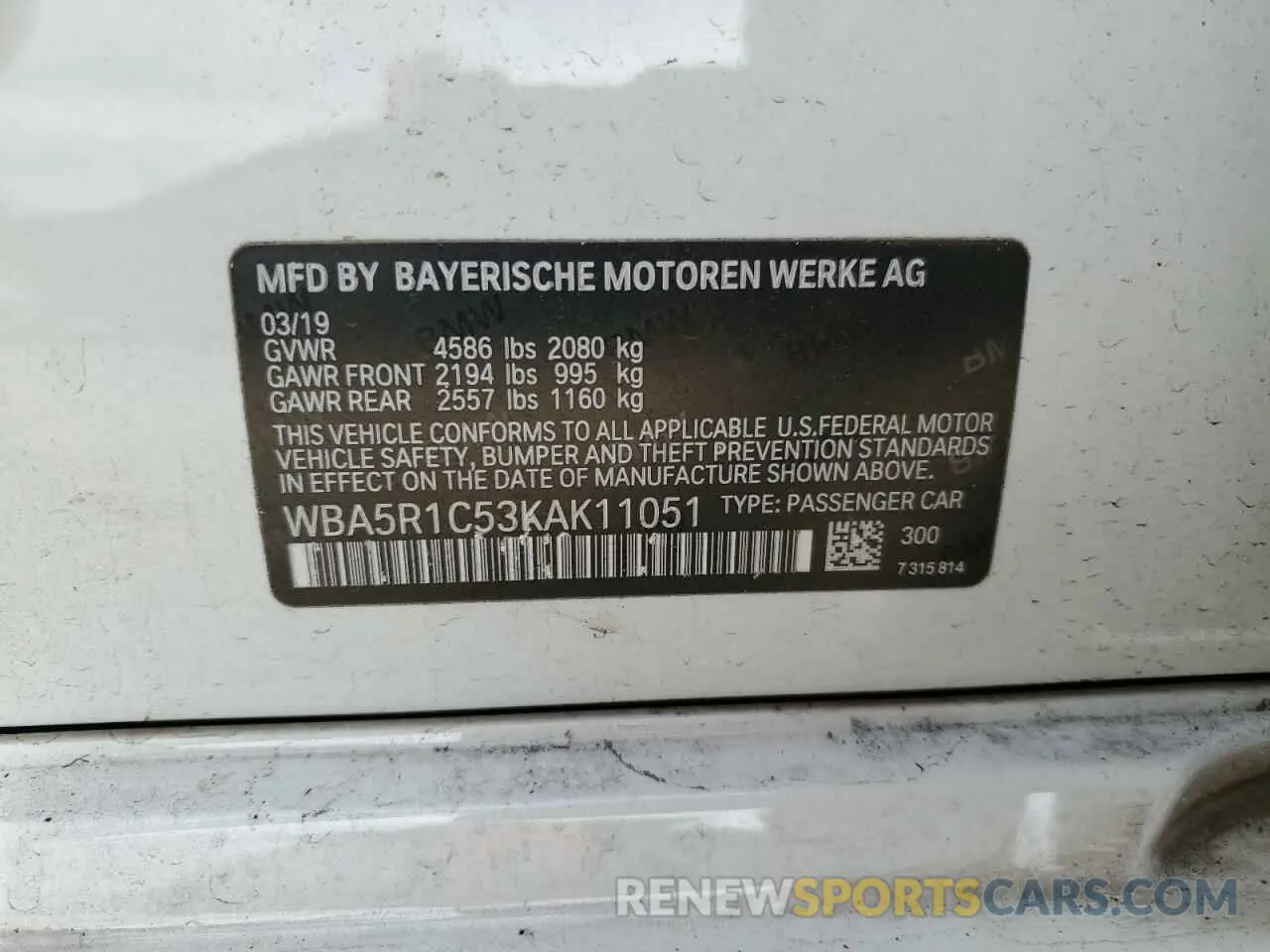 14 Photograph of a damaged car WBA5R1C53KAK11051 BMW 3 SERIES 2019