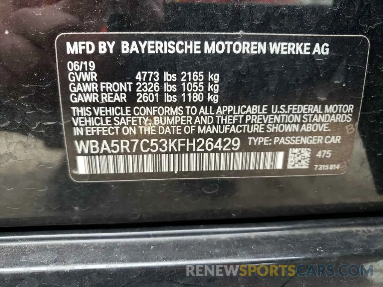 14 Фотография поврежденного автомобиля WBA5R7C53KFH26429 BMW 3 SERIES 2019