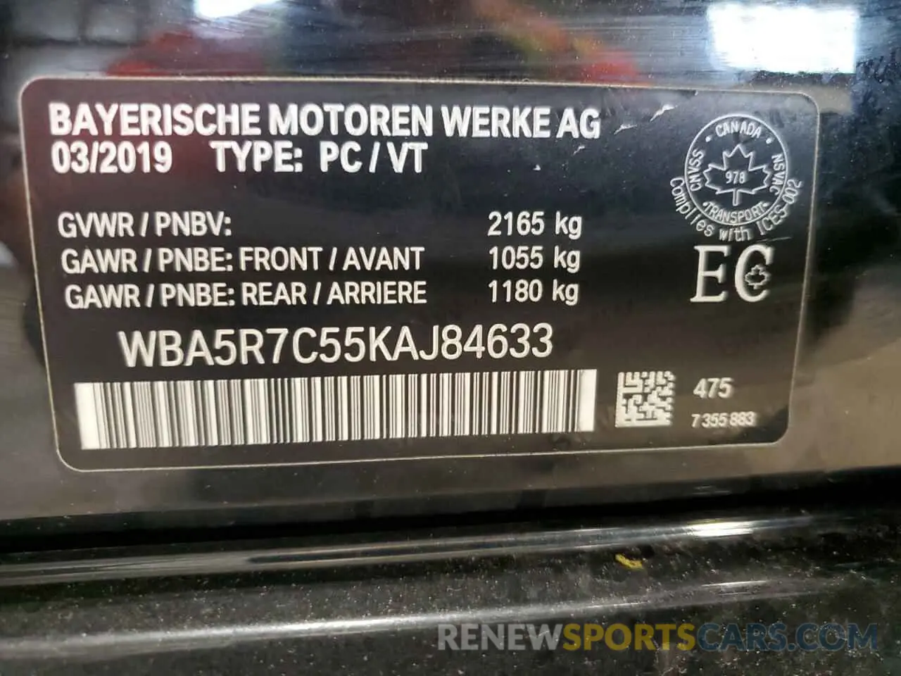 12 Фотография поврежденного автомобиля WBA5R7C55KAJ84633 BMW 3 SERIES 2019