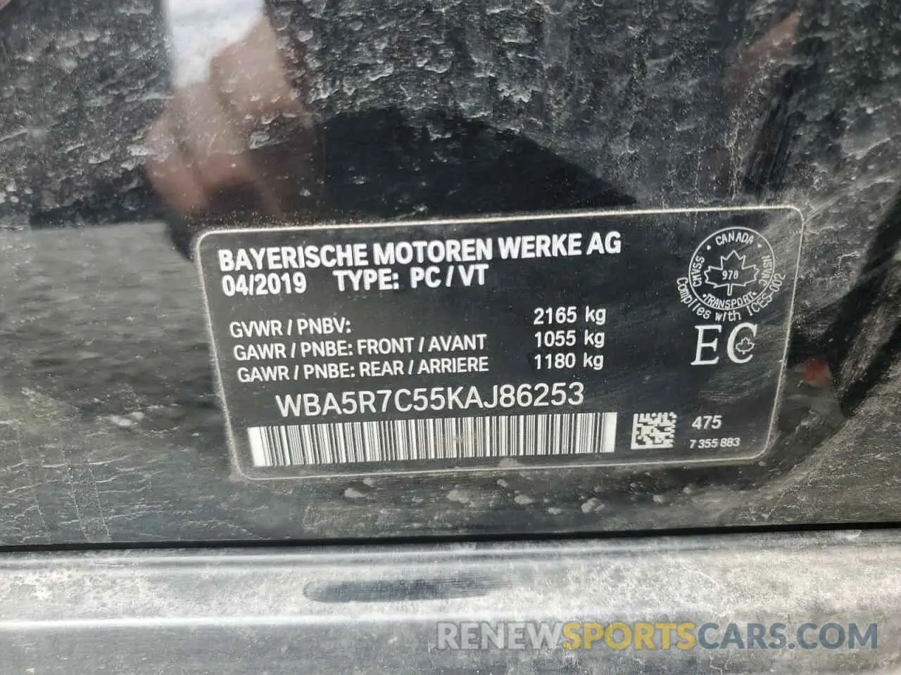 13 Photograph of a damaged car WBA5R7C55KAJ86253 BMW 3 SERIES 2019