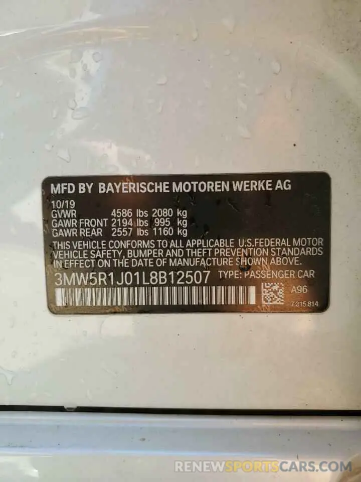 12 Photograph of a damaged car 3MW5R1J01L8B12507 BMW 3 SERIES 2020