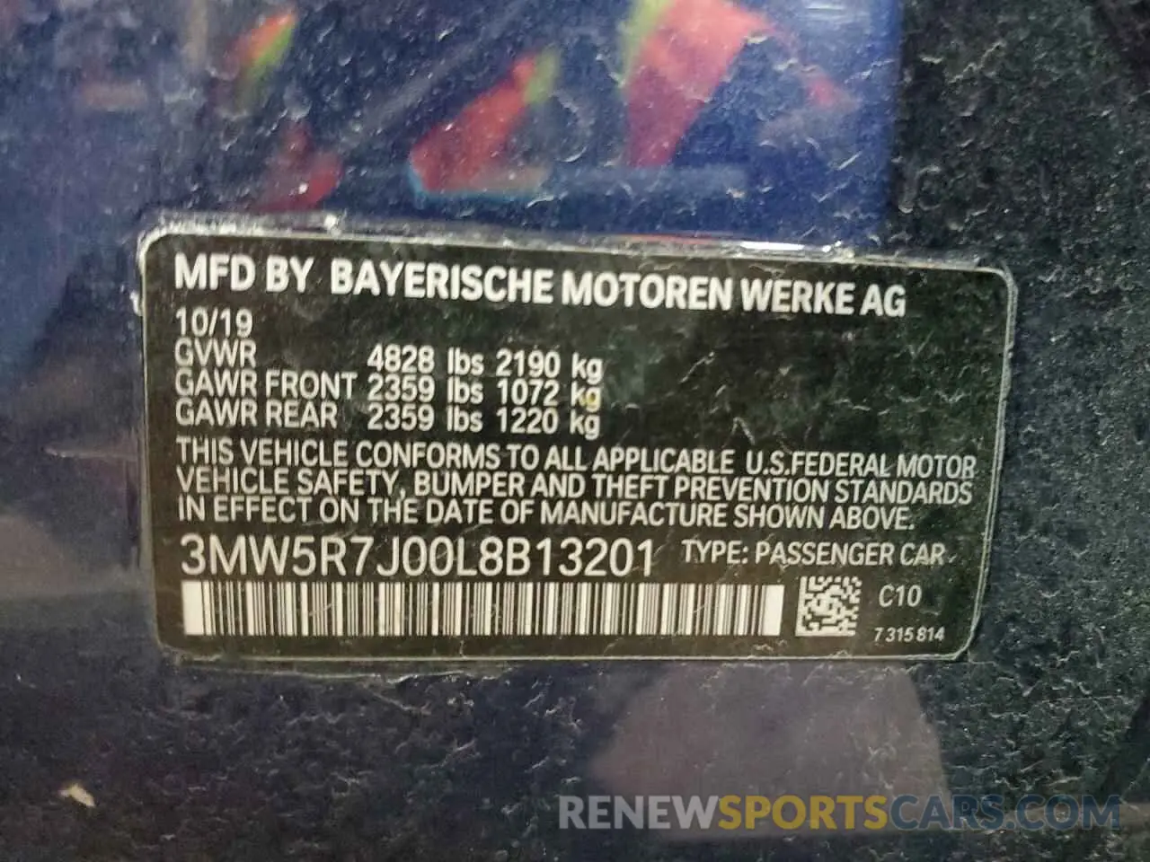 12 Фотография поврежденного автомобиля 3MW5R7J00L8B13201 BMW 3 SERIES 2020