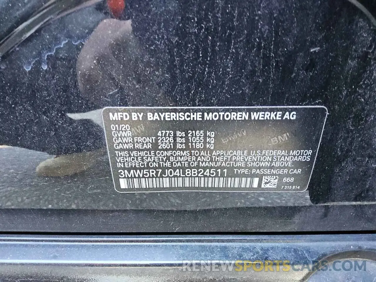 12 Фотография поврежденного автомобиля 3MW5R7J04L8B24511 BMW 3 SERIES 2020