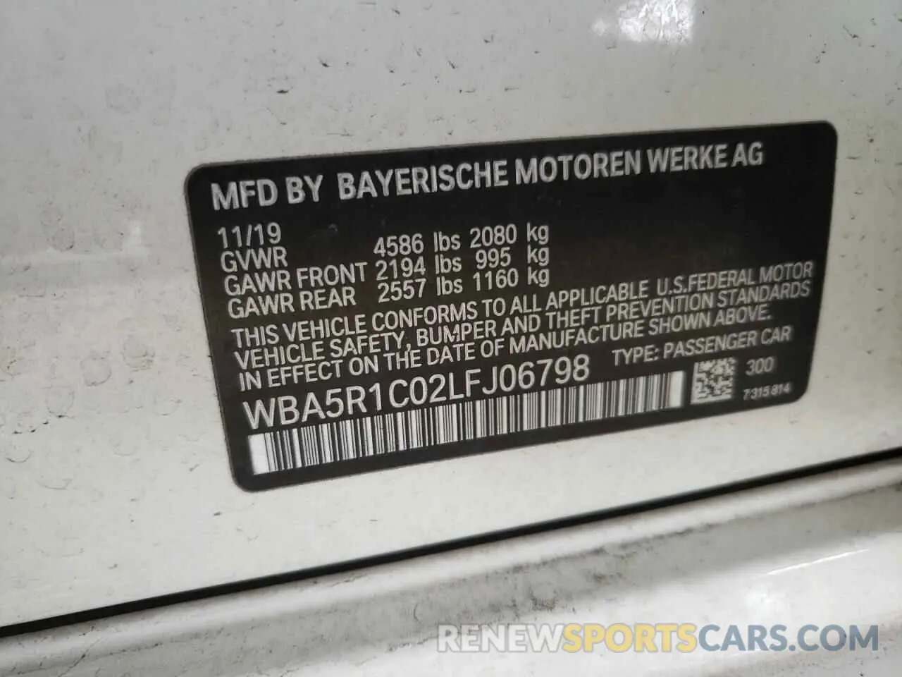 15 Фотография поврежденного автомобиля WBA5R1C02LFJ06798 BMW 3 SERIES 2020