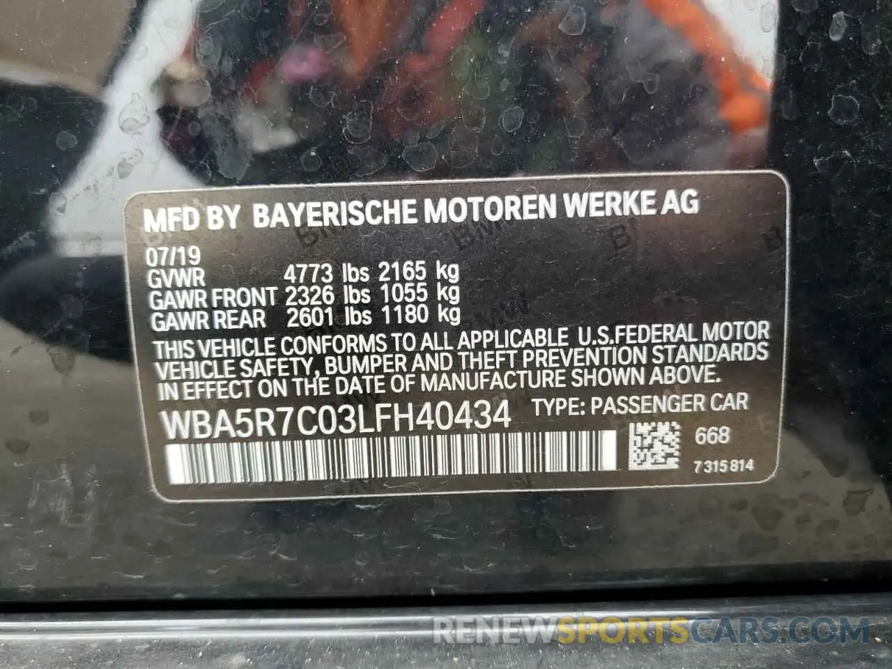 12 Photograph of a damaged car WBA5R7C03LFH40434 BMW 3 SERIES 2020