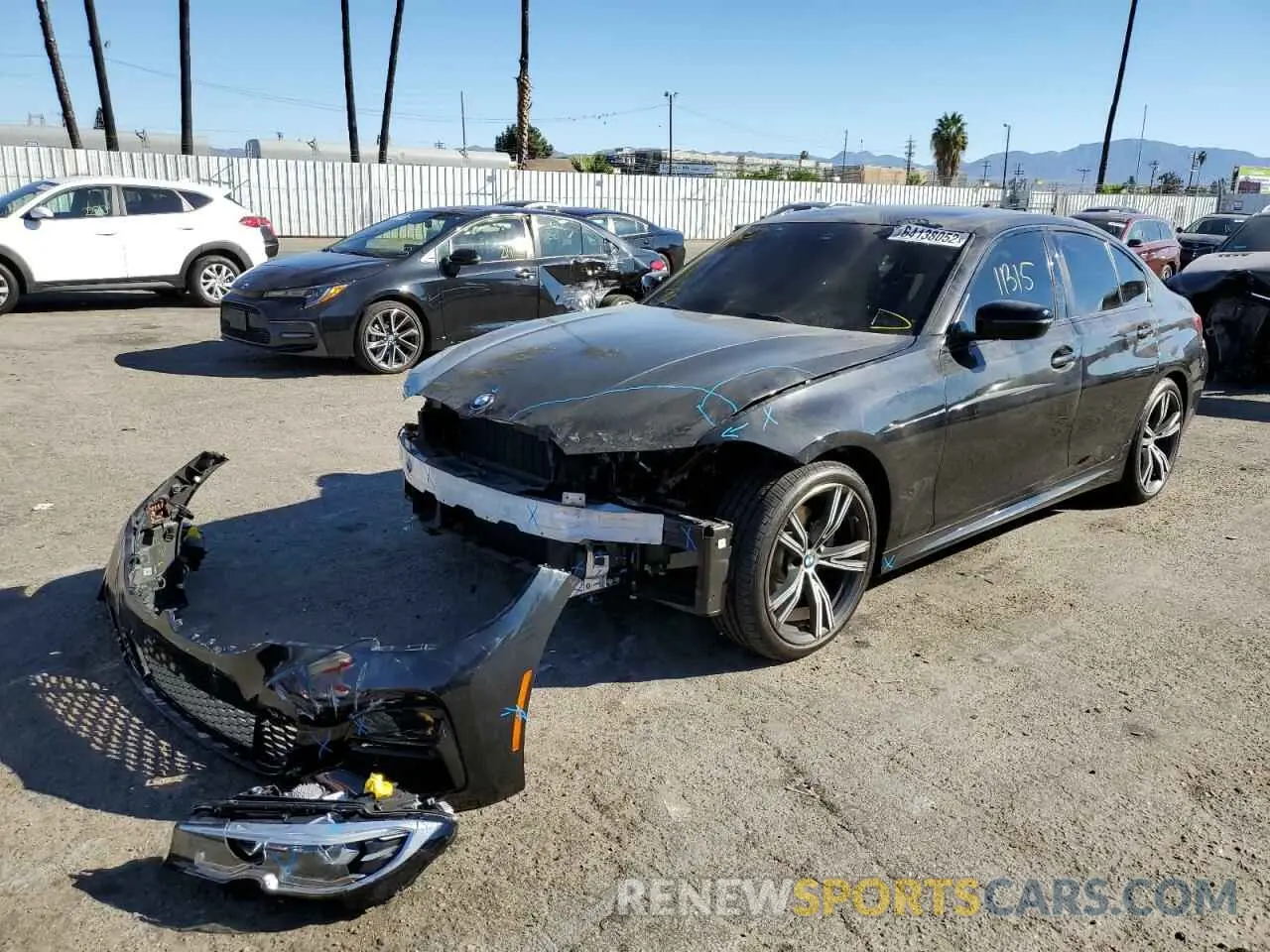 2 Фотография поврежденного автомобиля 3MW5R1J04M8B68507 BMW 3 SERIES 2021
