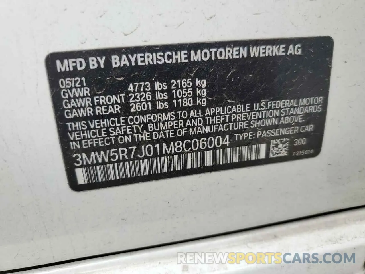 12 Фотография поврежденного автомобиля 3MW5R7J01M8C06004 BMW 3 SERIES 2021