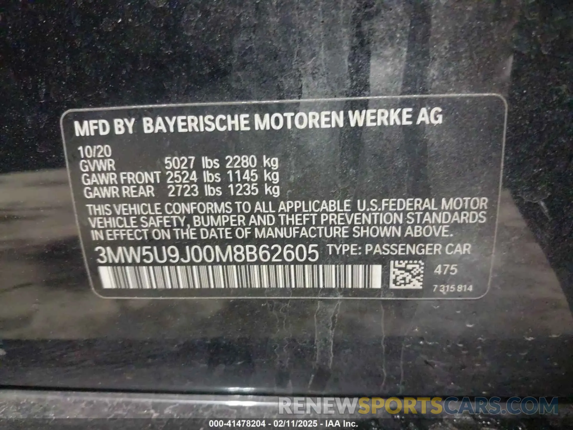 9 Фотография поврежденного автомобиля 3MW5U9J00M8B62605 BMW 3 SERIES 2021