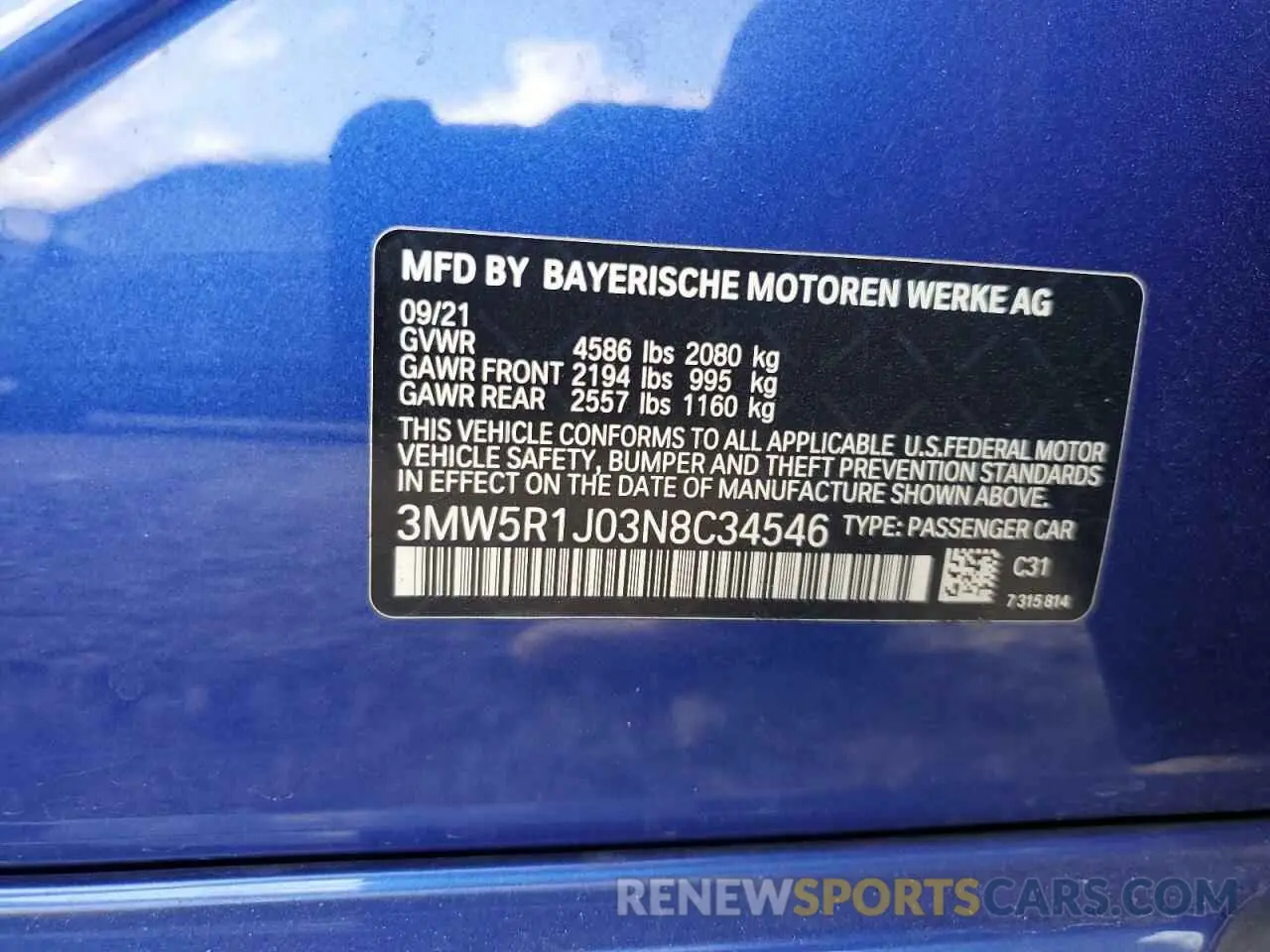 14 Фотография поврежденного автомобиля 3MW5R1J03N8C34546 BMW 3 SERIES 2022