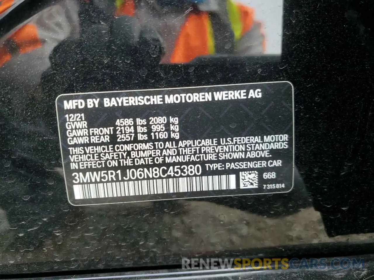 13 Фотография поврежденного автомобиля 3MW5R1J06N8C45380 BMW 3 SERIES 2022