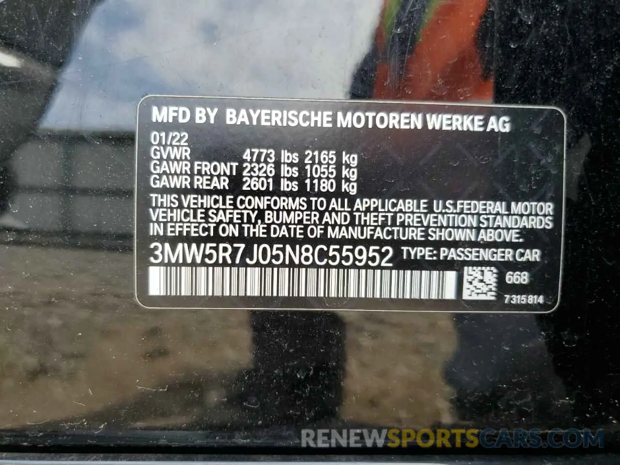 14 Photograph of a damaged car 3MW5R7J05N8C55952 BMW 3 SERIES 2022