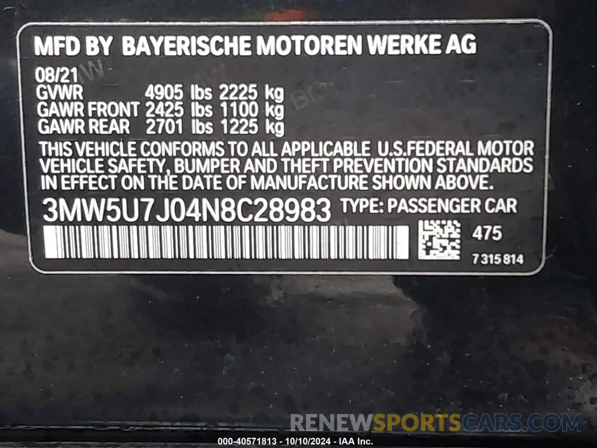 9 Фотография поврежденного автомобиля 3MW5U7J04N8C28983 BMW 3 SERIES 2022