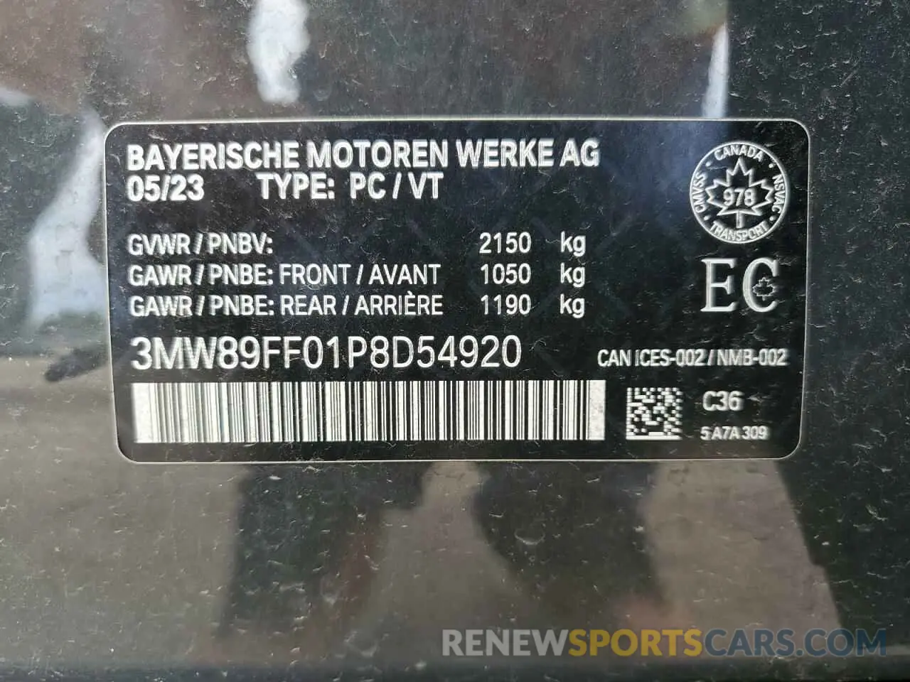 13 Photograph of a damaged car 3MW89FF01P8D54920 BMW 3 SERIES 2023
