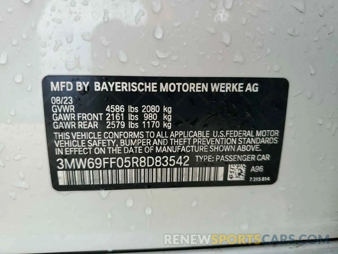 12 Фотография поврежденного автомобиля 3MW69FF05R8D83542 BMW 3 SERIES 2024