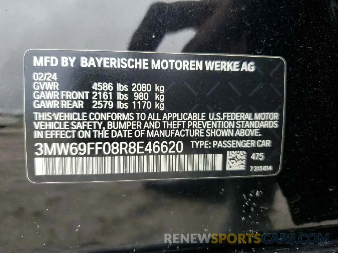 13 Фотография поврежденного автомобиля 3MW69FF08R8E46620 BMW 3 SERIES 2024