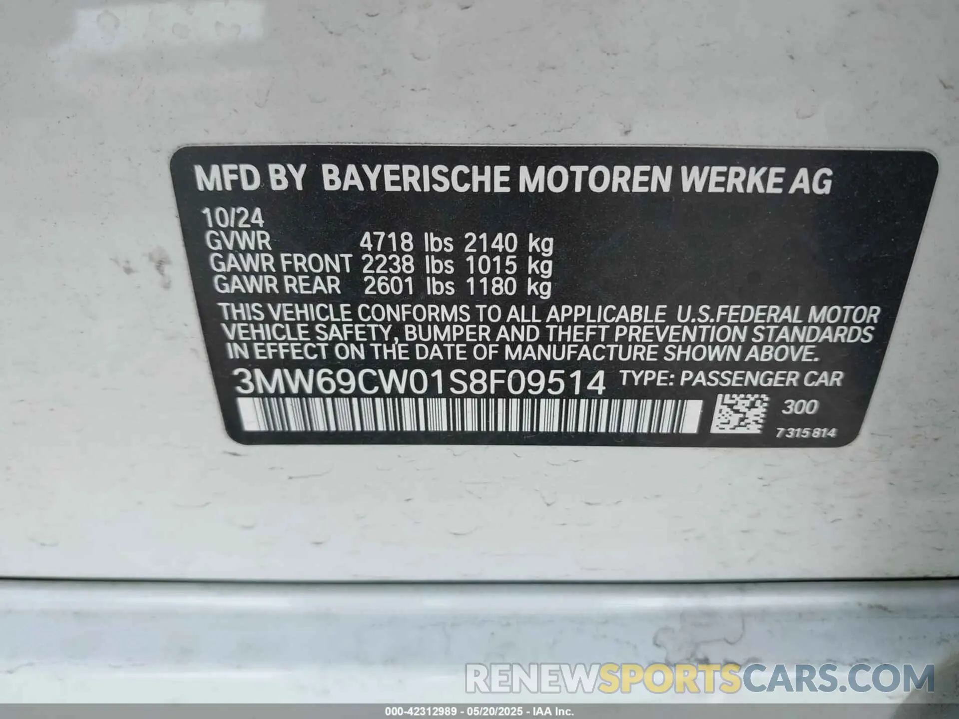 9 Фотография поврежденного автомобиля 3MW69CW01S8F09514 BMW 3 SERIES 2025