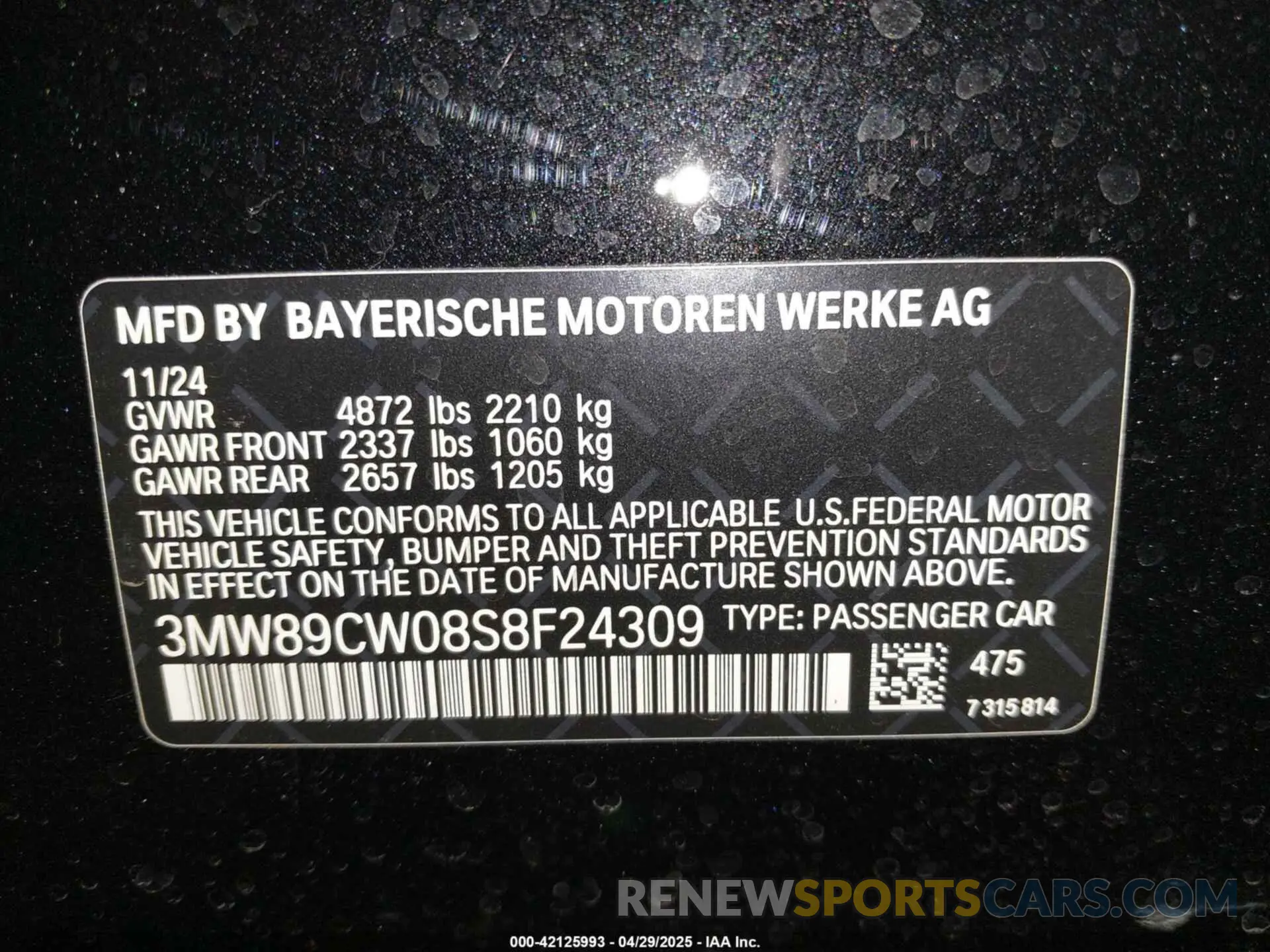 9 Фотография поврежденного автомобиля 3MW89CW08S8F24309 BMW 3 SERIES 2025