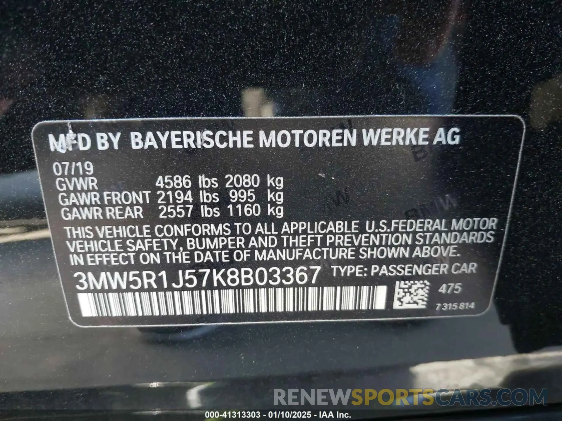 9 Фотография поврежденного автомобиля 3MW5R1J57K8B03367 BMW 330I 2019