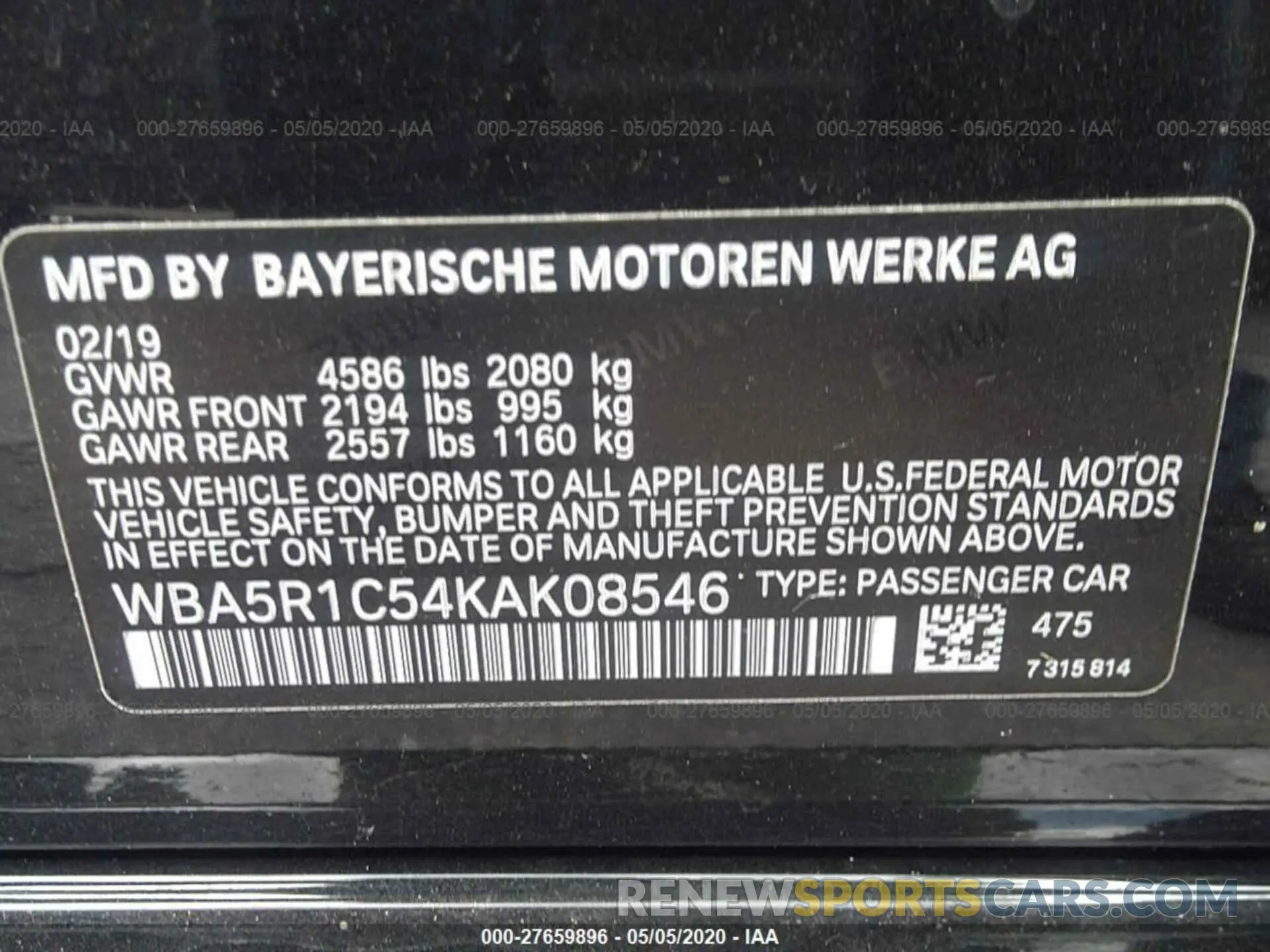 9 Photograph of a damaged car WBA5R1C54KAK08546 BMW 330I 2019