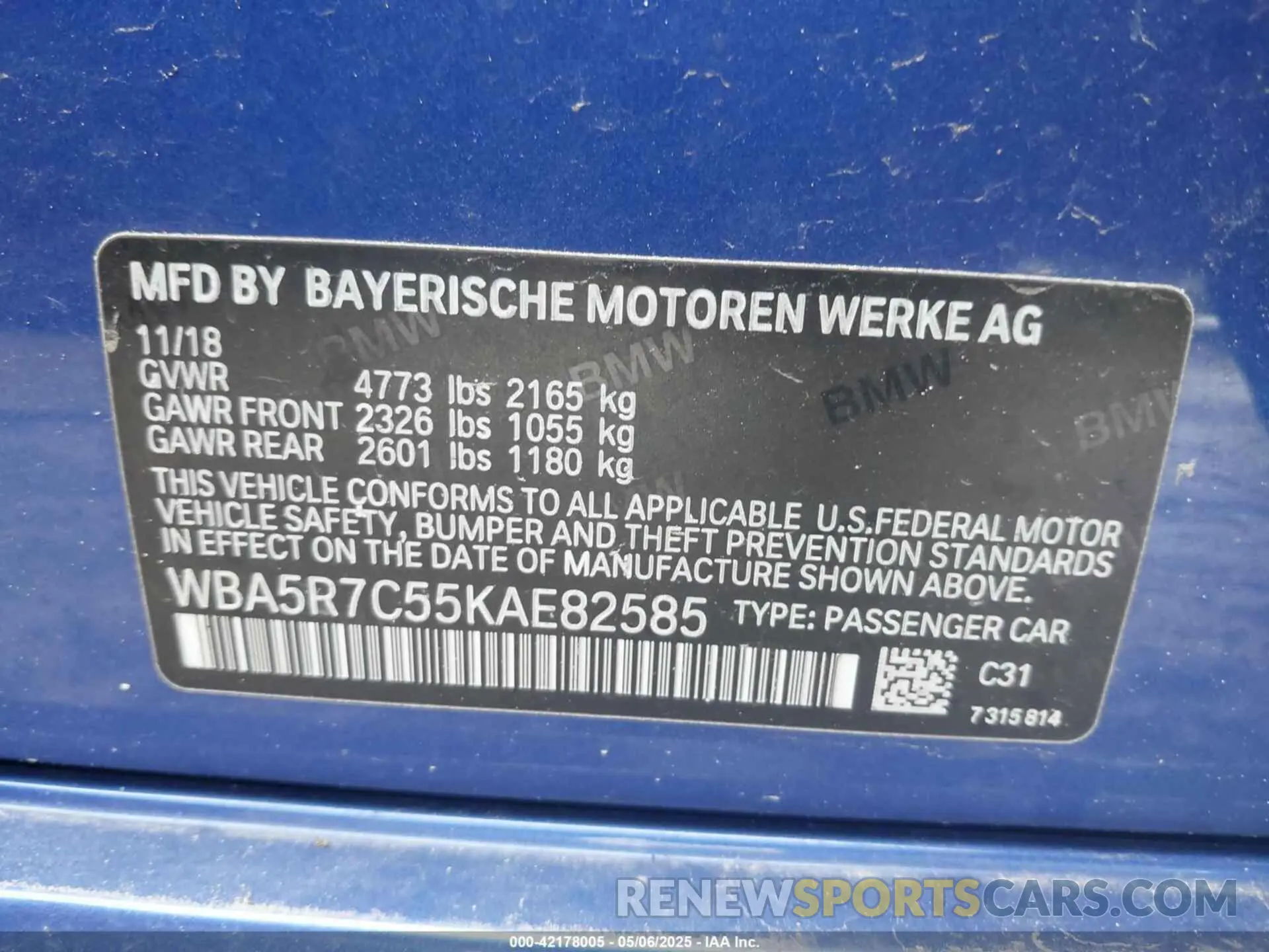 9 Photograph of a damaged car WBA5R7C55KAE82585 BMW 330I 2019