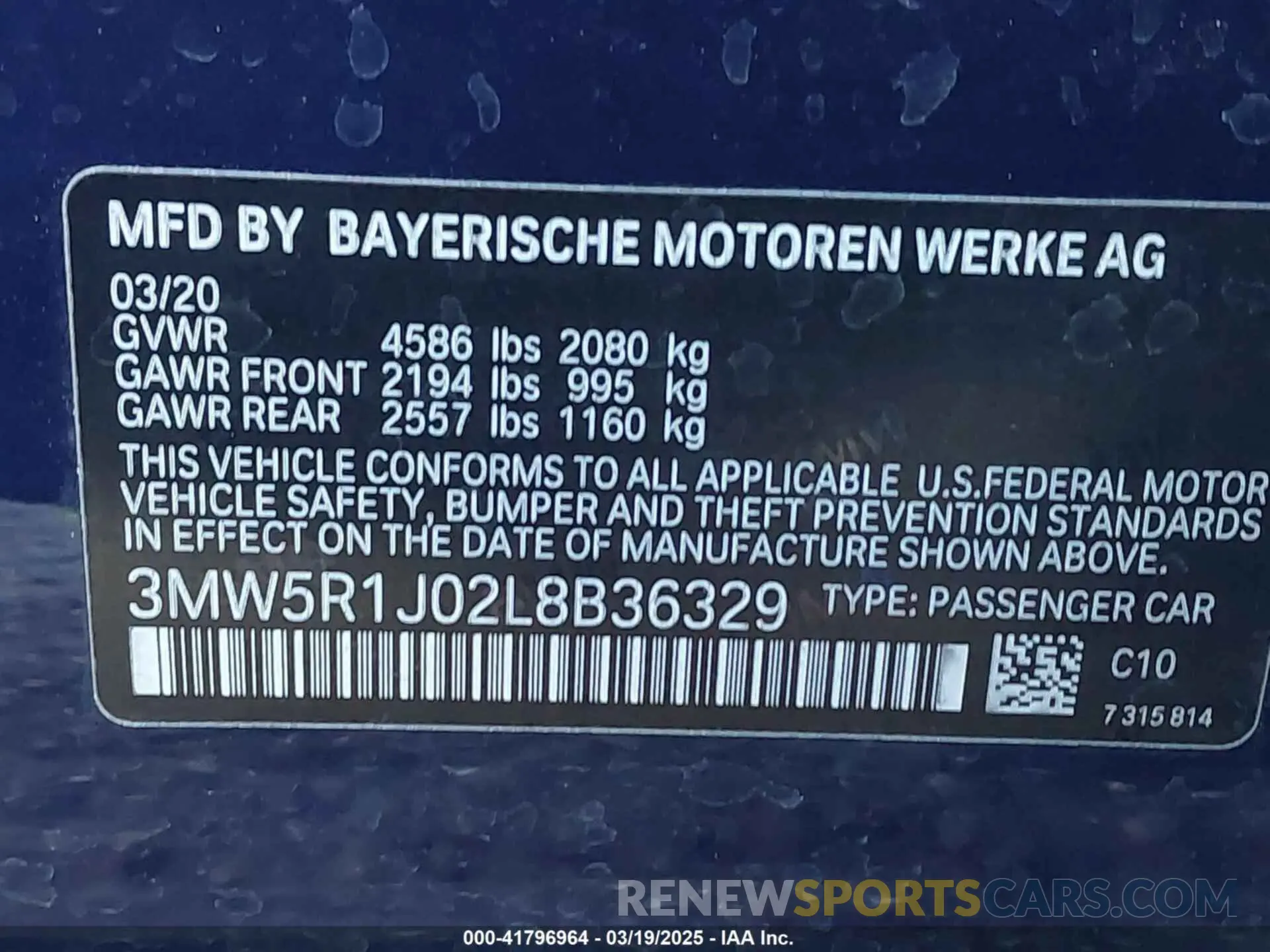 9 Photograph of a damaged car 3MW5R1J02L8B36329 BMW 330I 2020