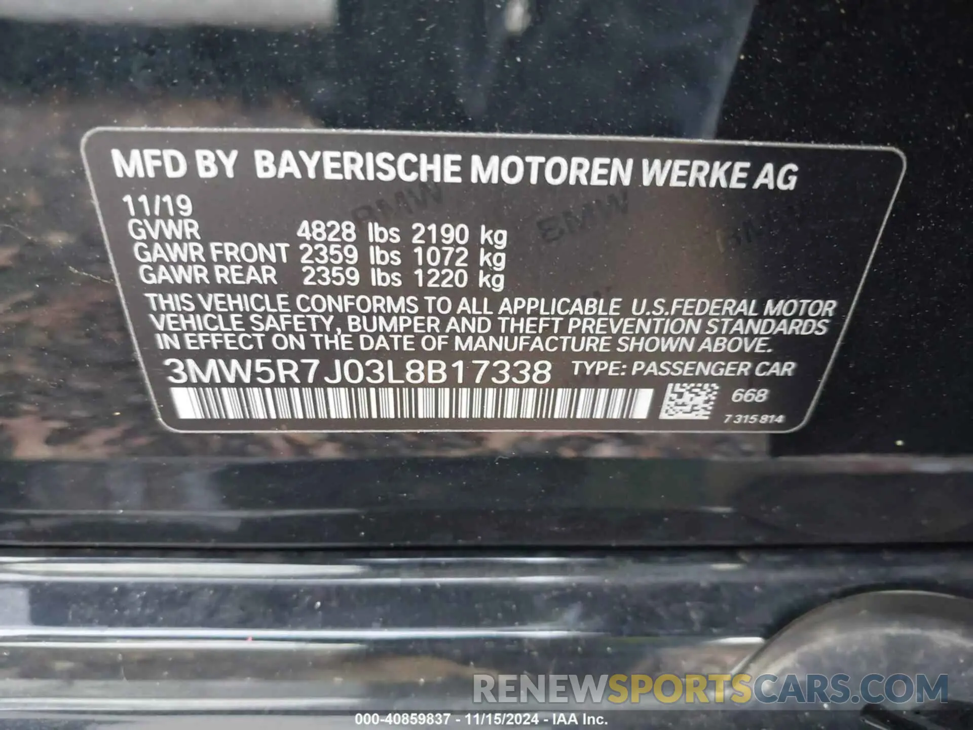 9 Фотография поврежденного автомобиля 3MW5R7J03L8B17338 BMW 330I 2020