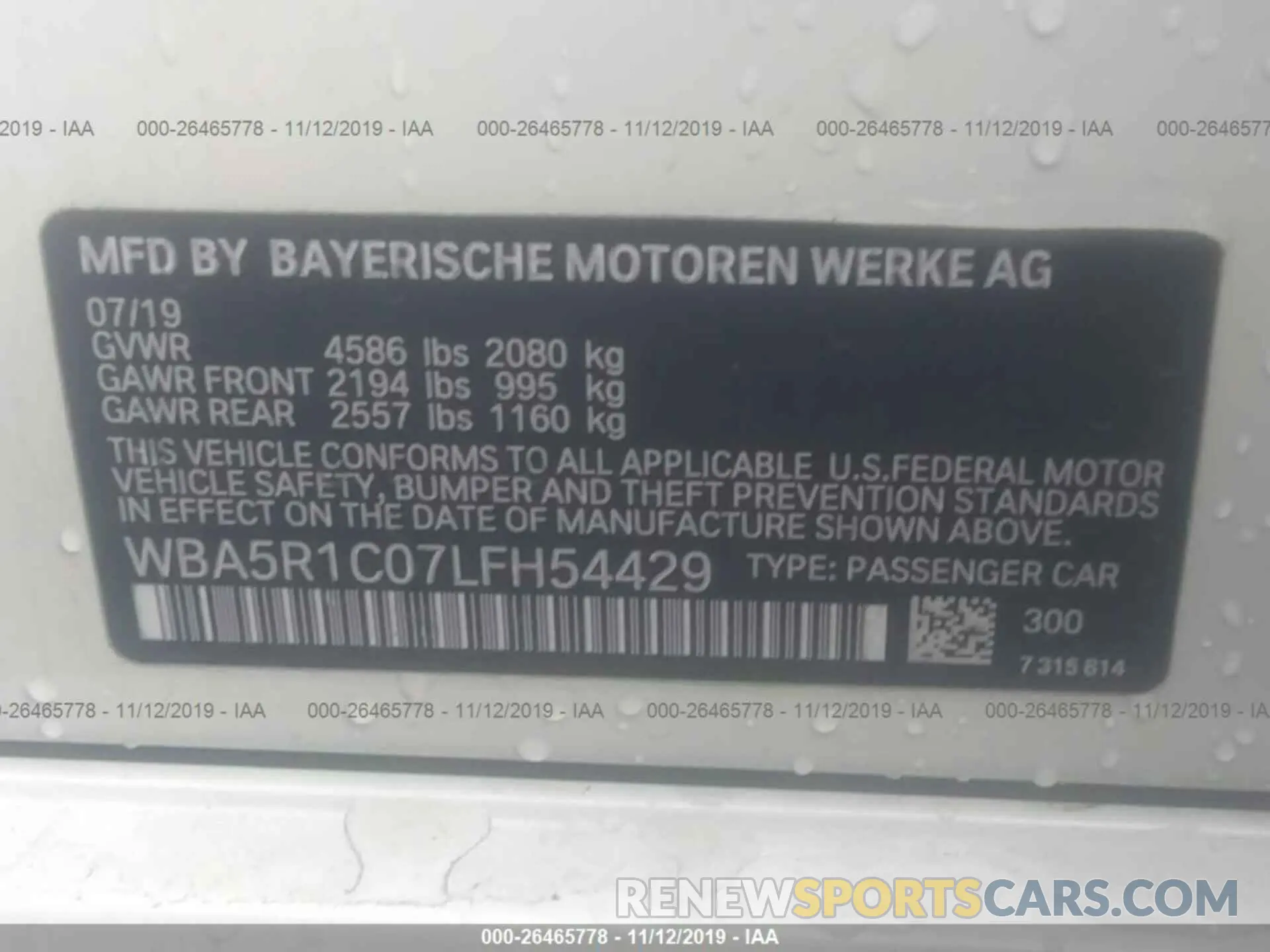 9 Photograph of a damaged car WBA5R1C07LFH54429 BMW 330I 2020