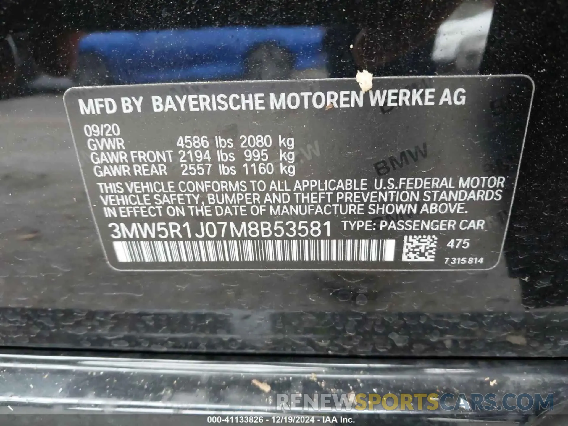 9 Фотография поврежденного автомобиля 3MW5R1J07M8B53581 BMW 330I 2021