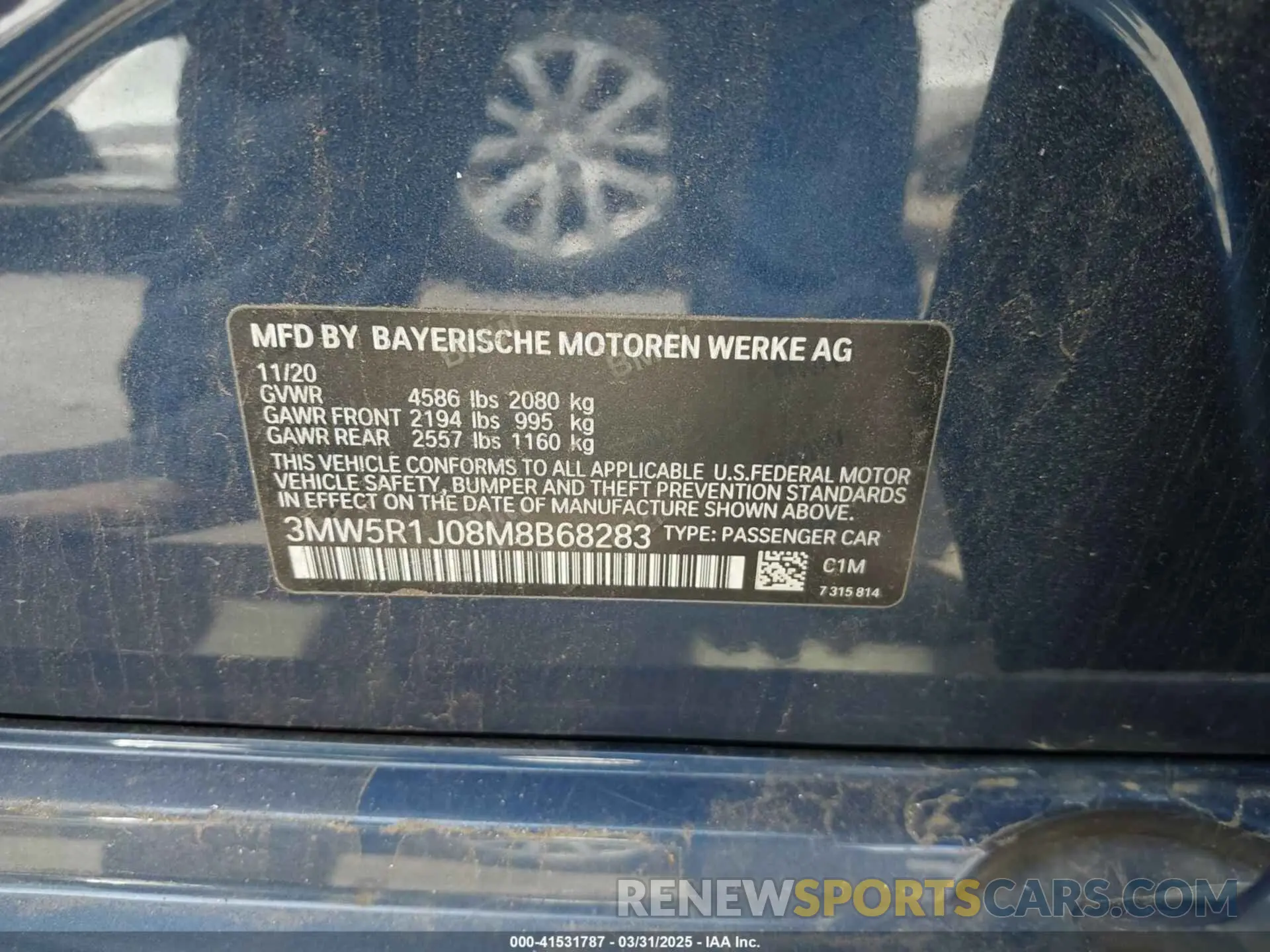 9 Фотография поврежденного автомобиля 3MW5R1J08M8B68283 BMW 330I 2021