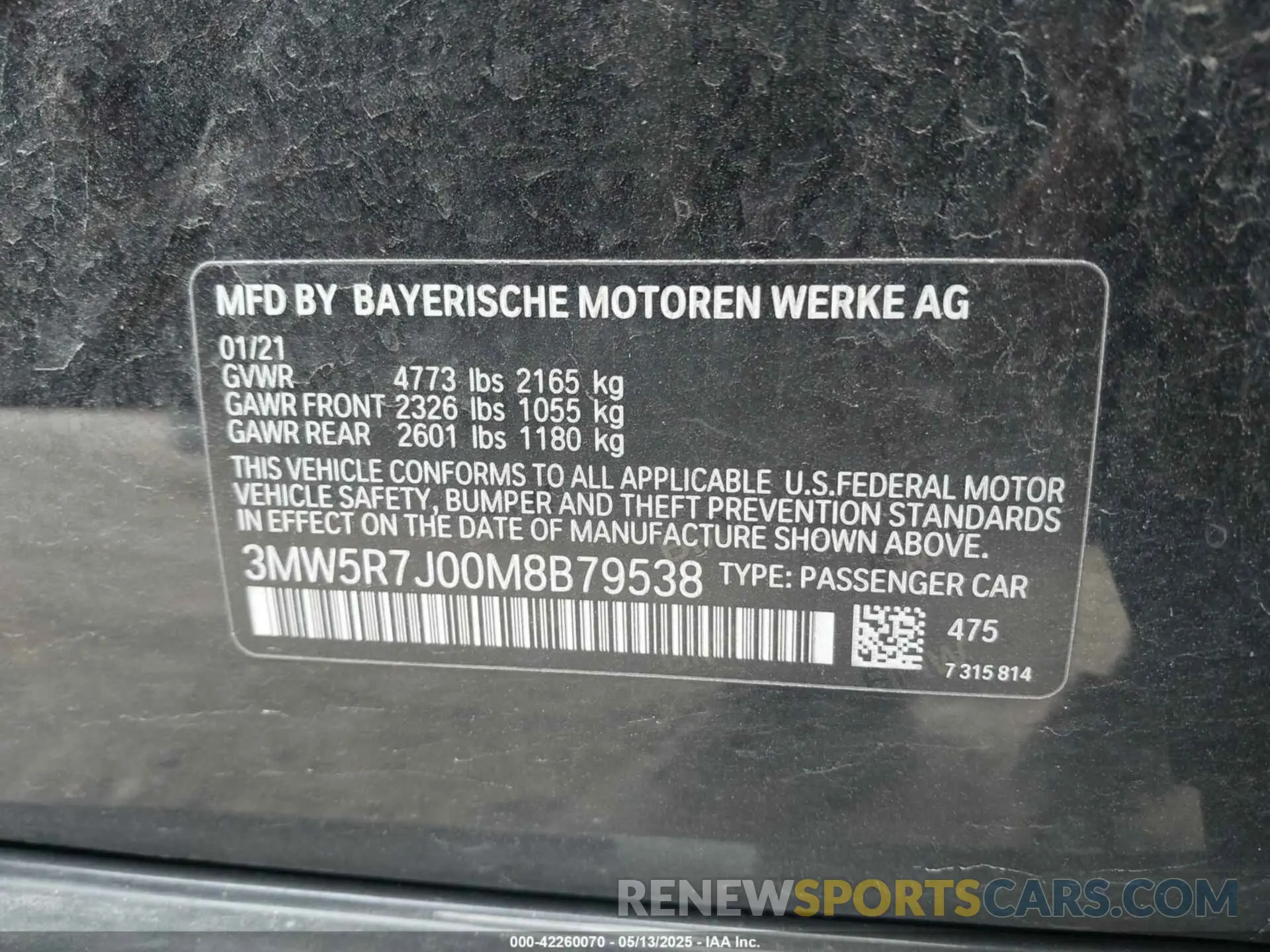 9 Фотография поврежденного автомобиля 3MW5R7J00M8B79538 BMW 330I 2021